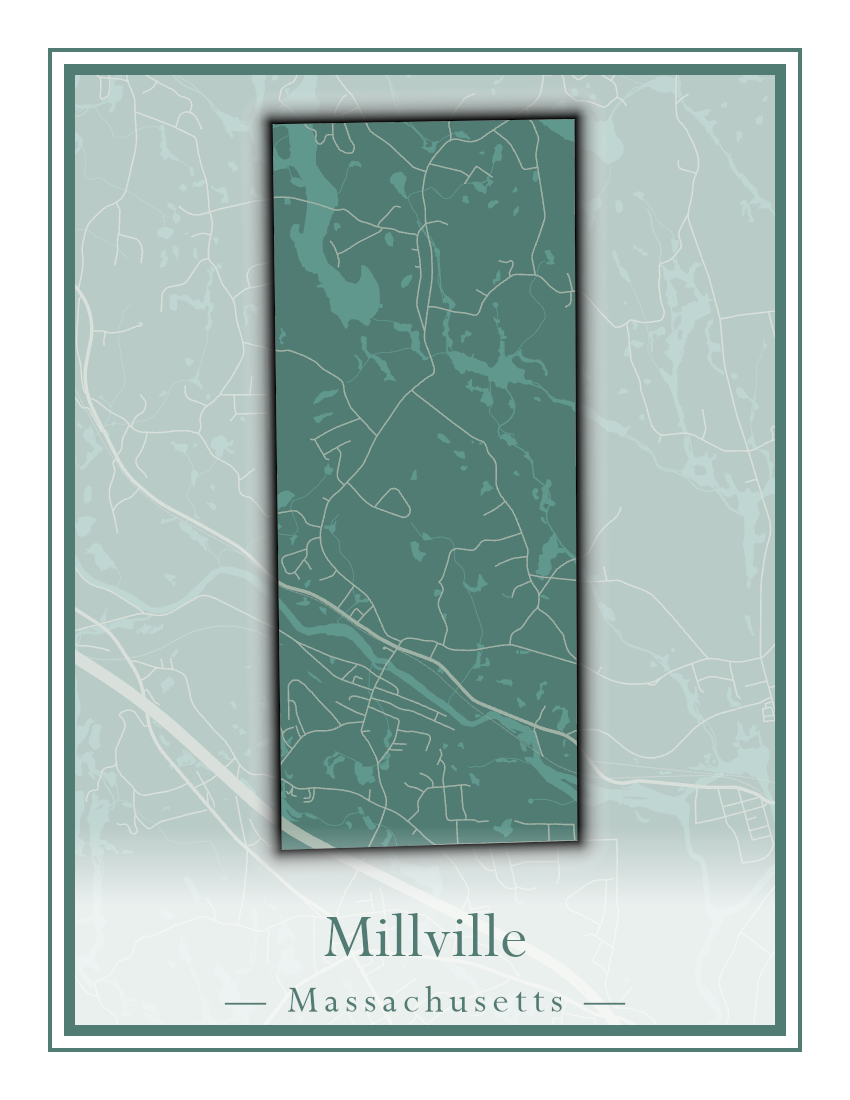 Massachusetts Towns - Street Map (Milford - Millville)