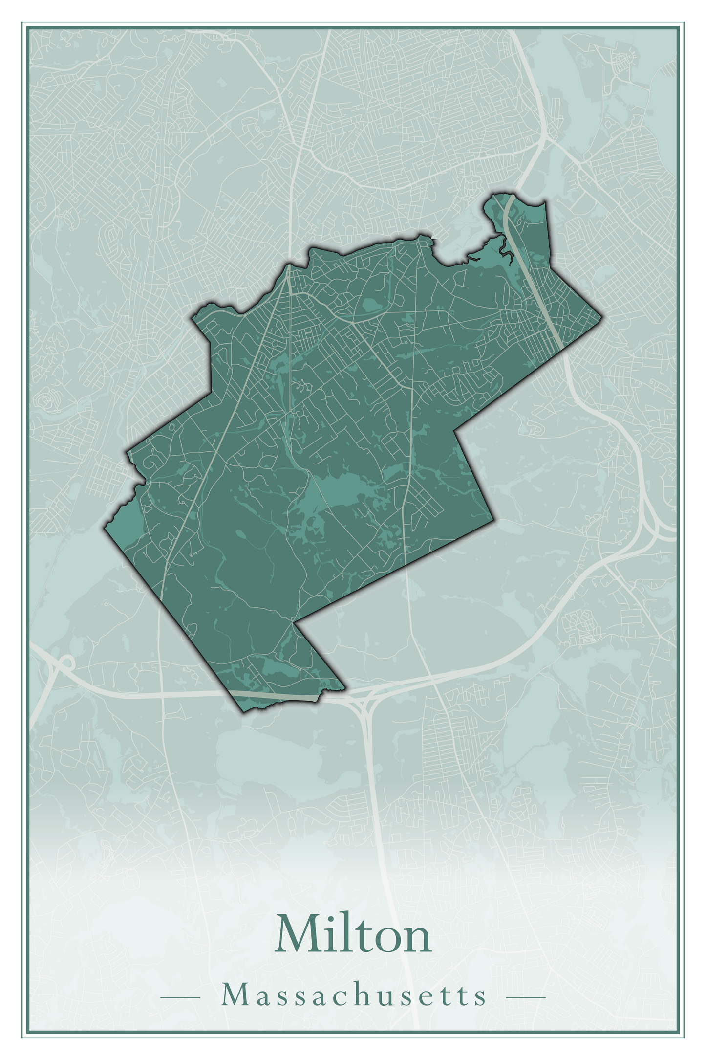 Massachusetts Towns - Street Map (Milton - Montague)