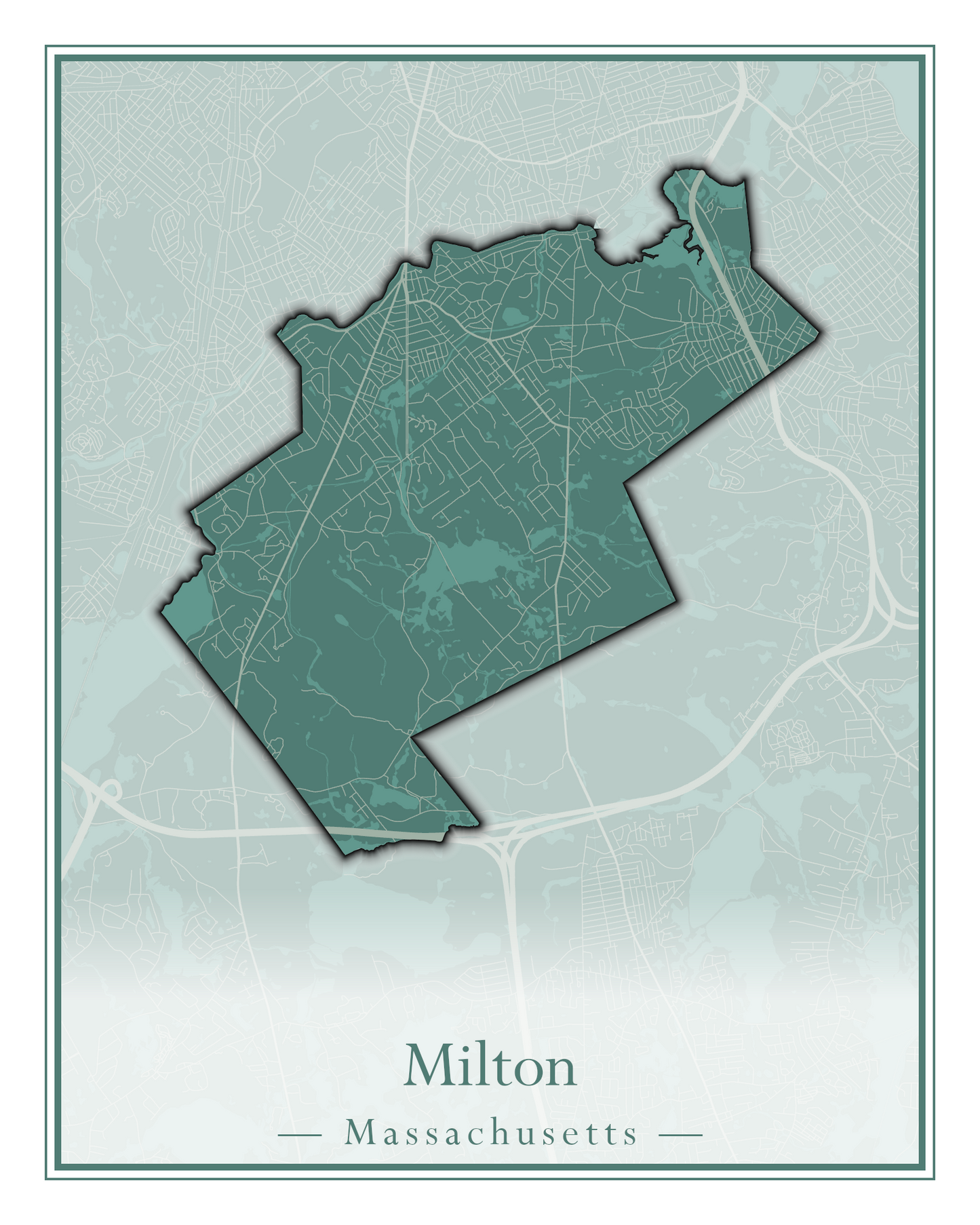 Massachusetts Towns - Street Map (Milton - Montague)