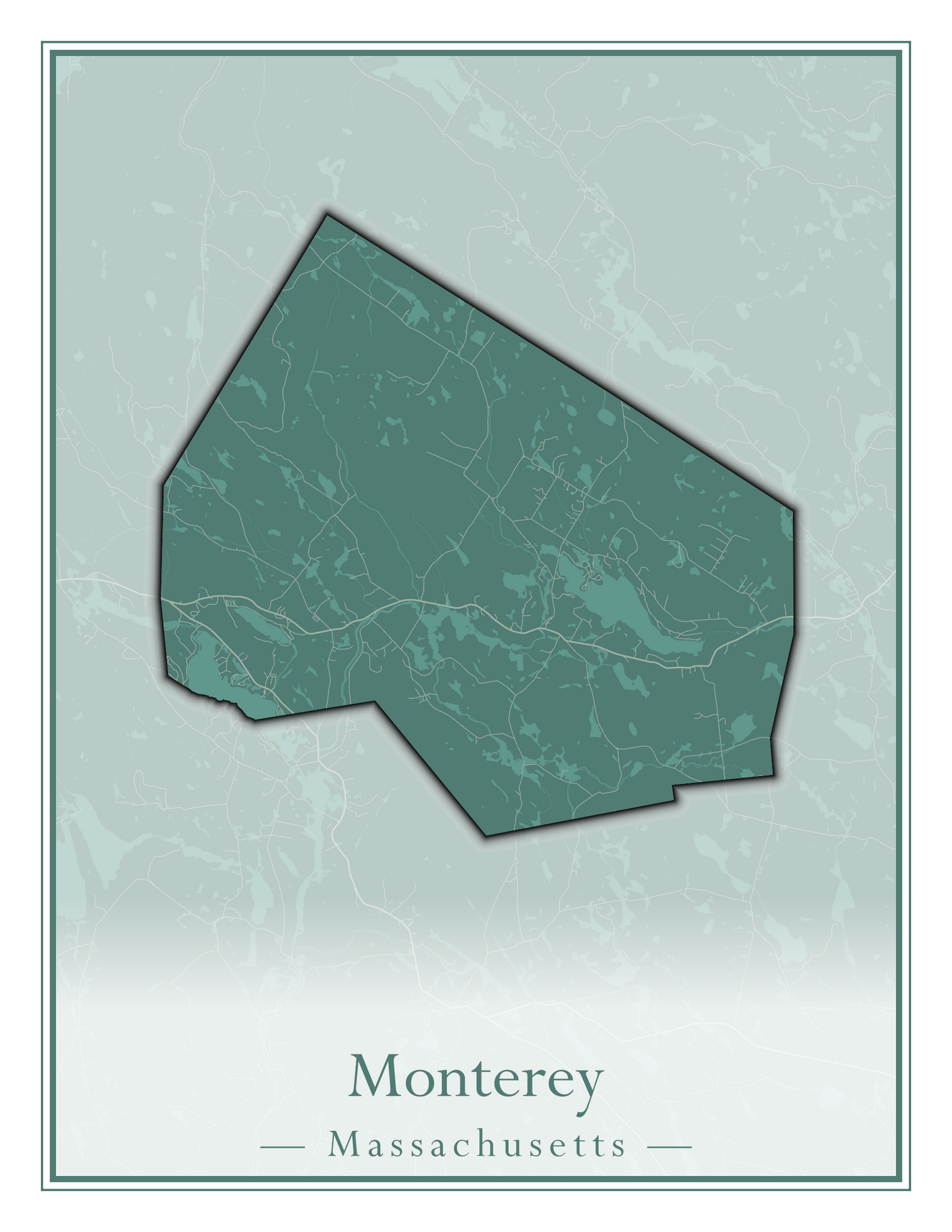 Massachusetts Towns - Street Map (Monterey - Nahant)