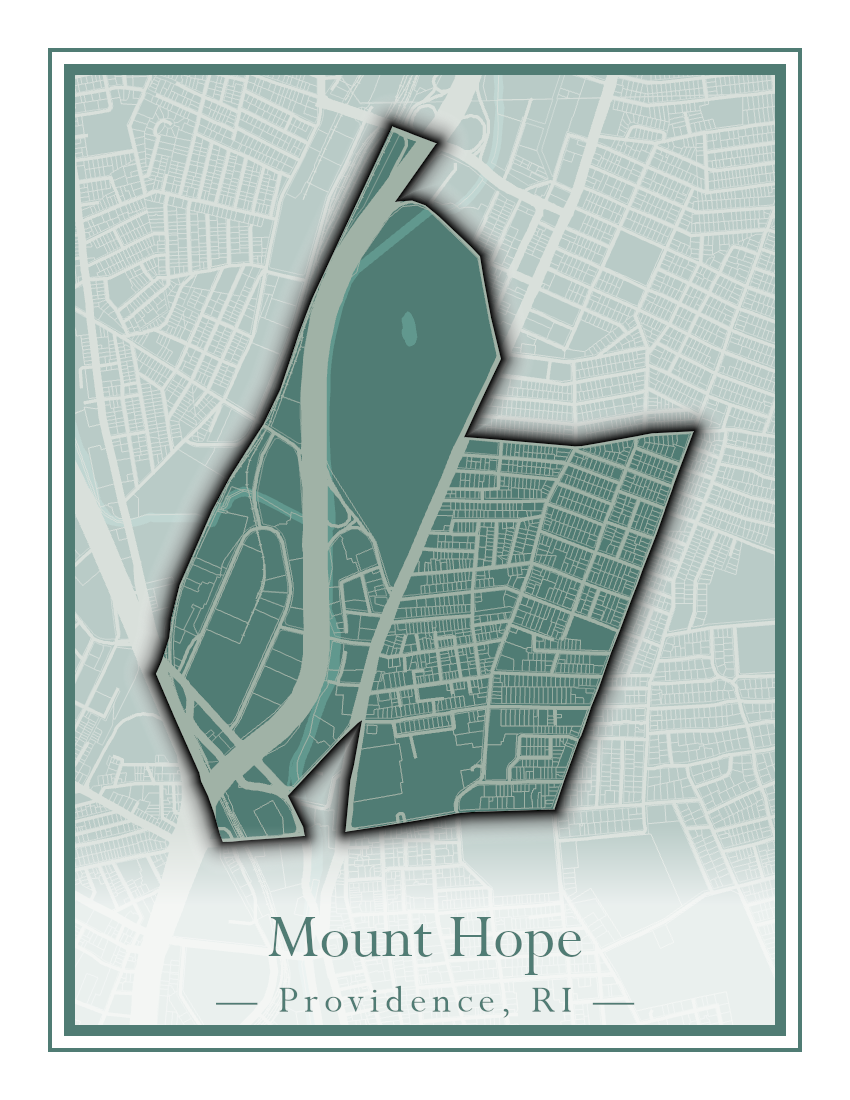 Providence Neighborhoods - Street Map (Mount Hope - Reservoir)