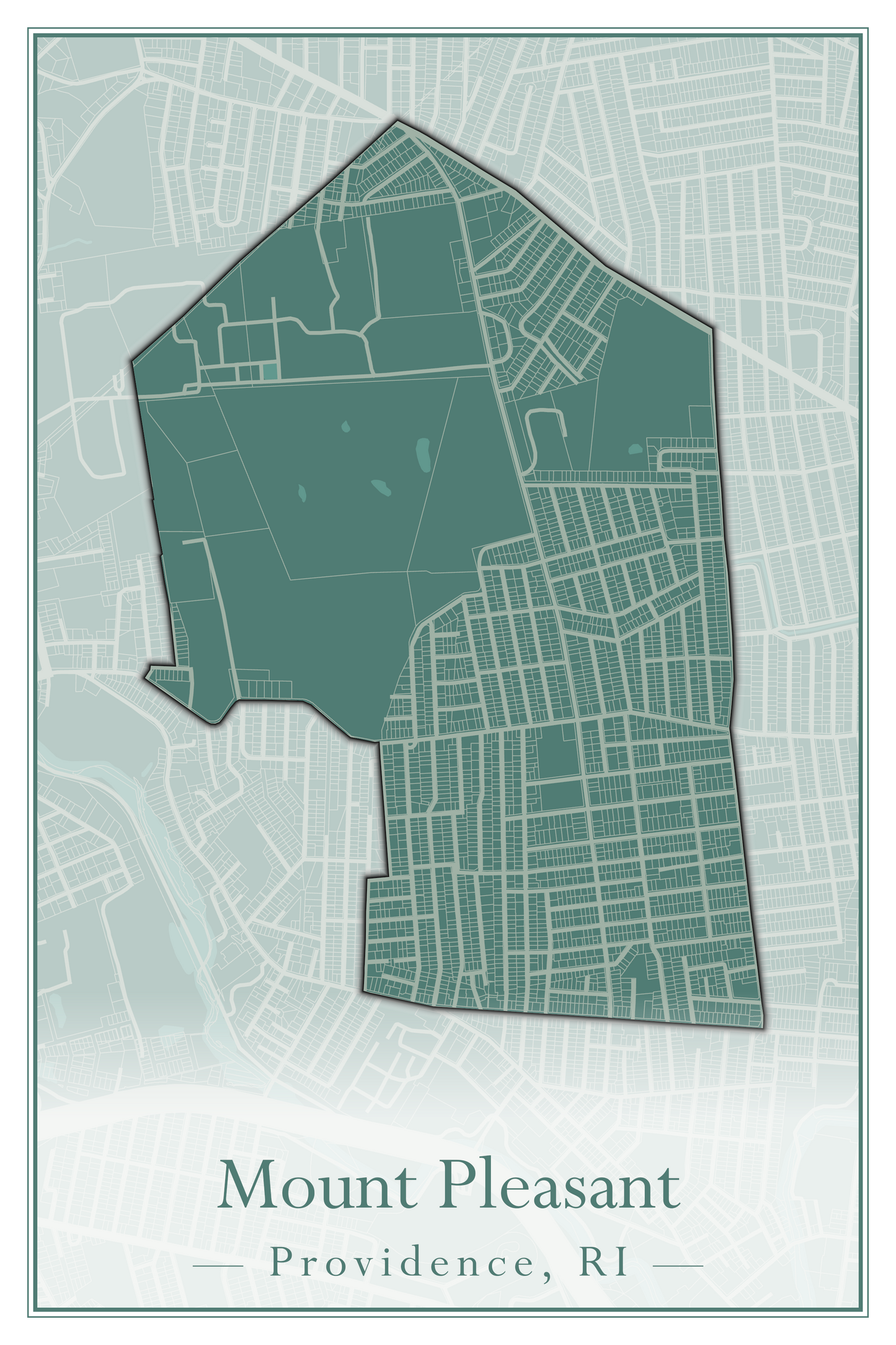 Providence Neighborhoods - Street Map (Mount Hope - Reservoir)