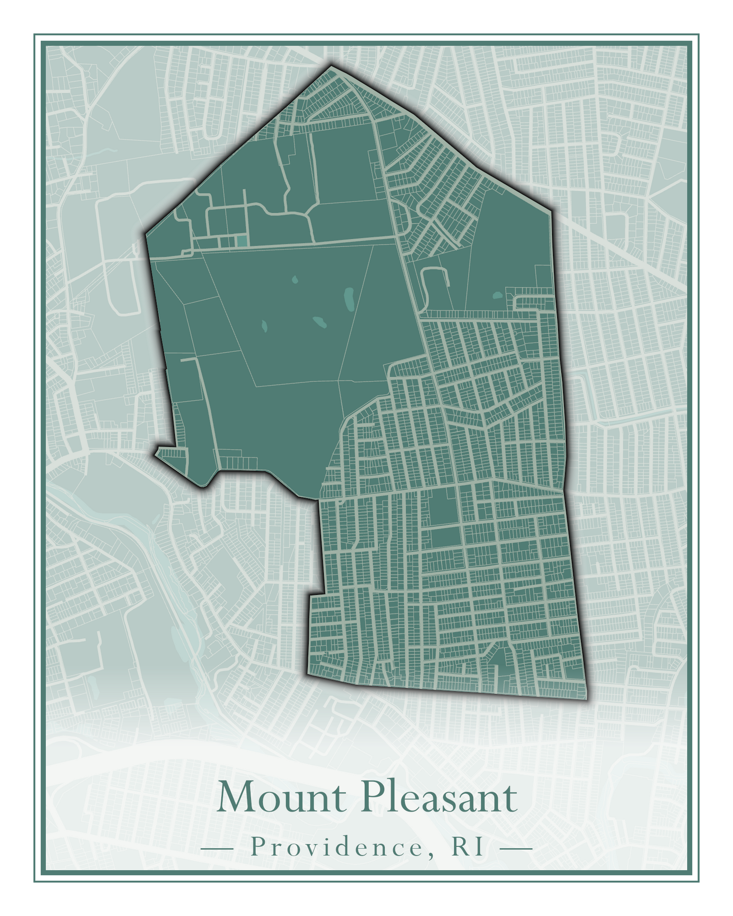 Providence Neighborhoods - Street Map (Mount Hope - Reservoir)