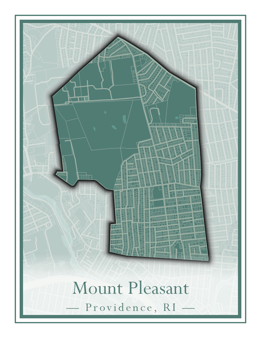 Providence Neighborhoods - Street Map (Mount Hope - Reservoir)