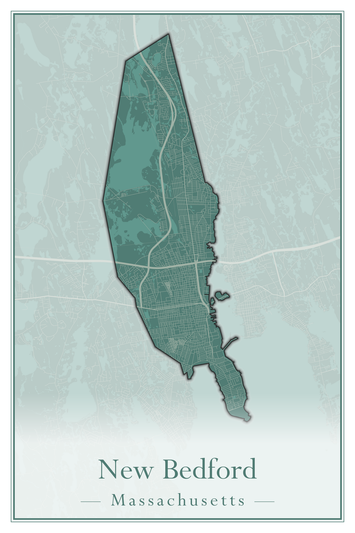 Massachusetts Towns - Street Map (New Bedford - New Salem)