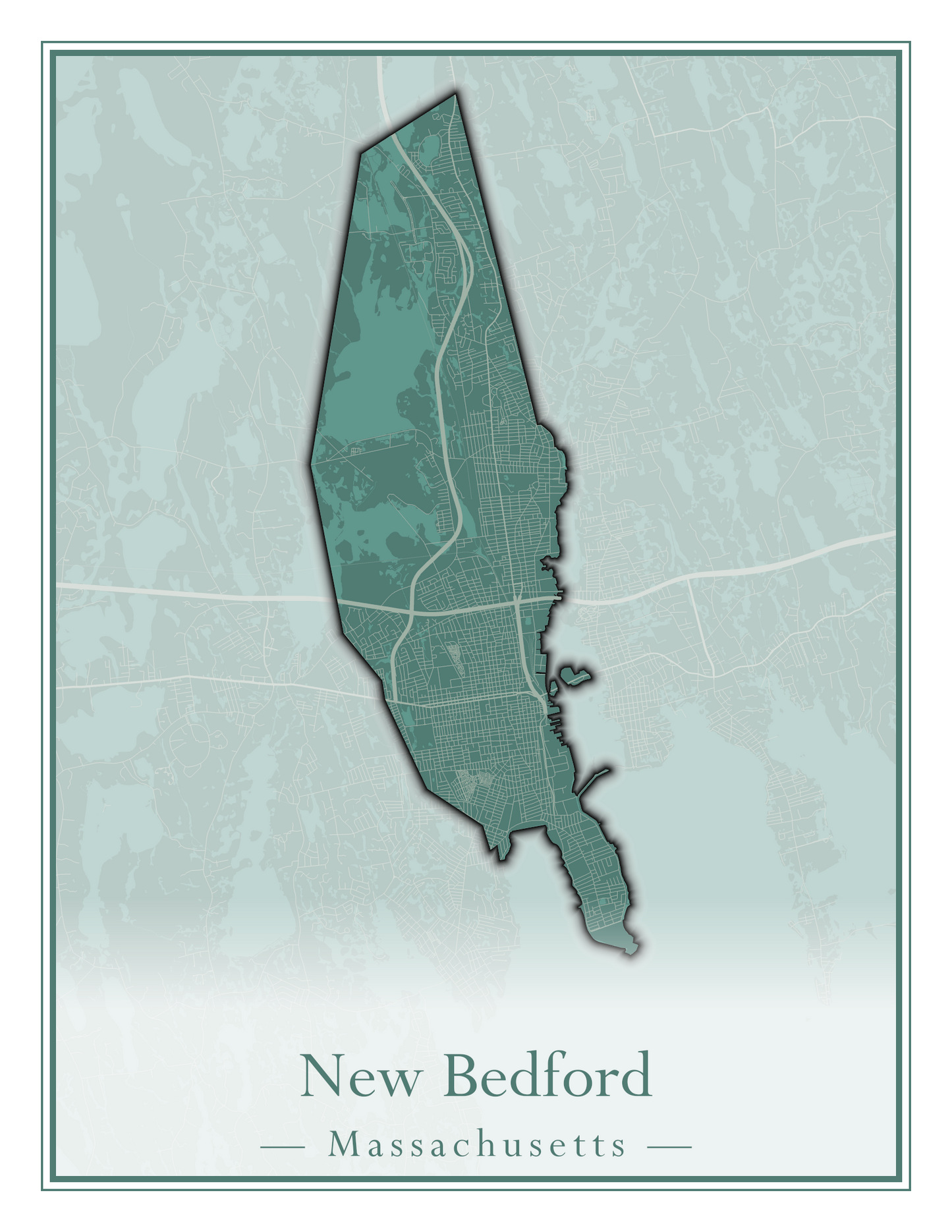 Massachusetts Towns - Street Map (New Bedford - New Salem)