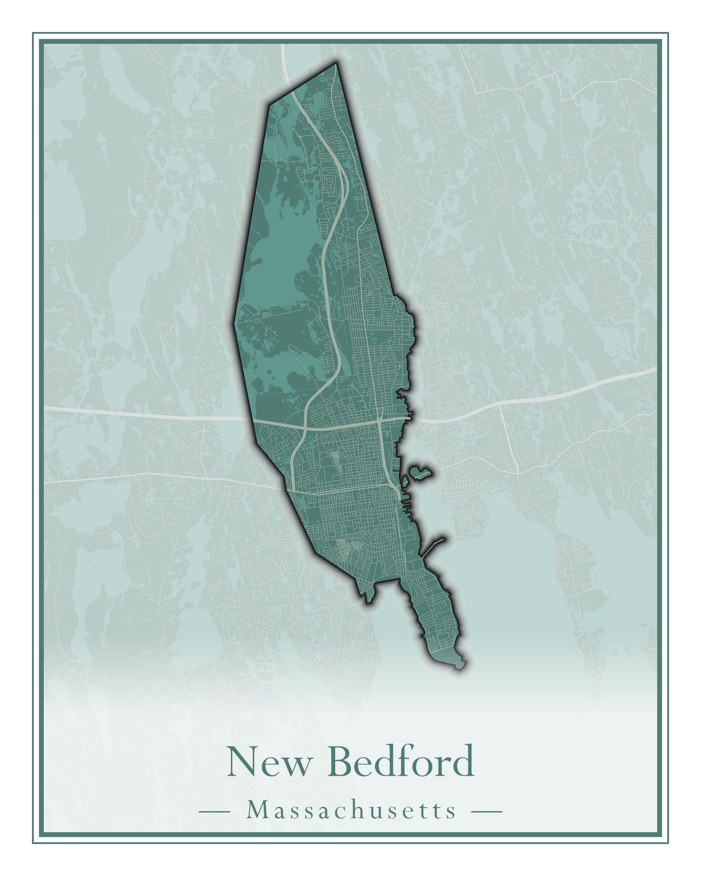 Massachusetts Towns - Street Map (New Bedford - New Salem)