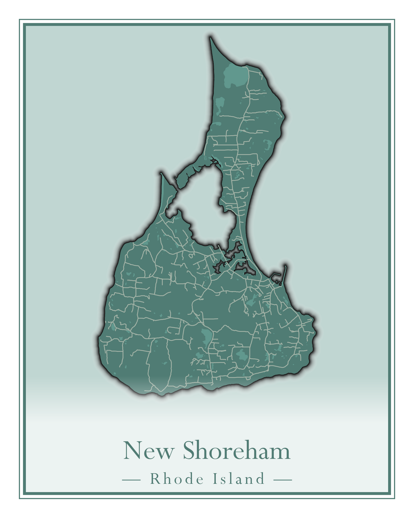 Rhode Island Towns - Street Map (New Shoreham - North Providence)