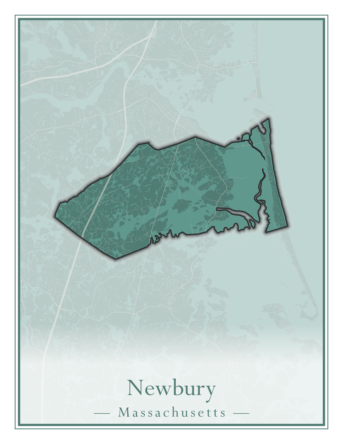 Massachusetts Towns - Street Map (Newbury - Norfolk)