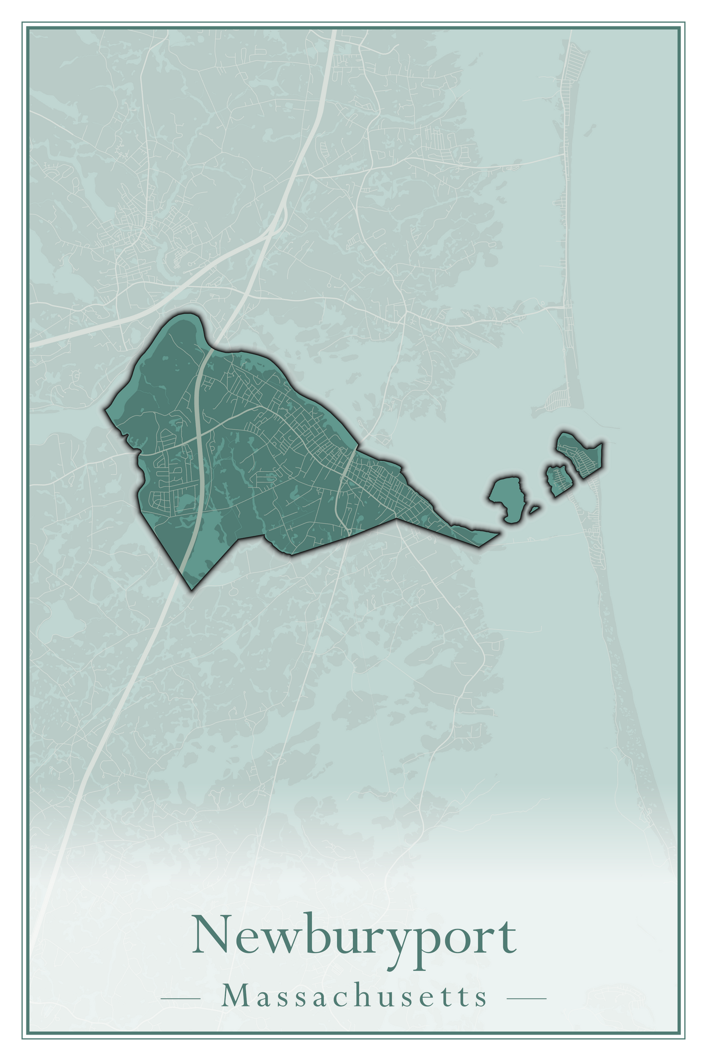 Massachusetts Towns - Street Map (Newbury - Norfolk)