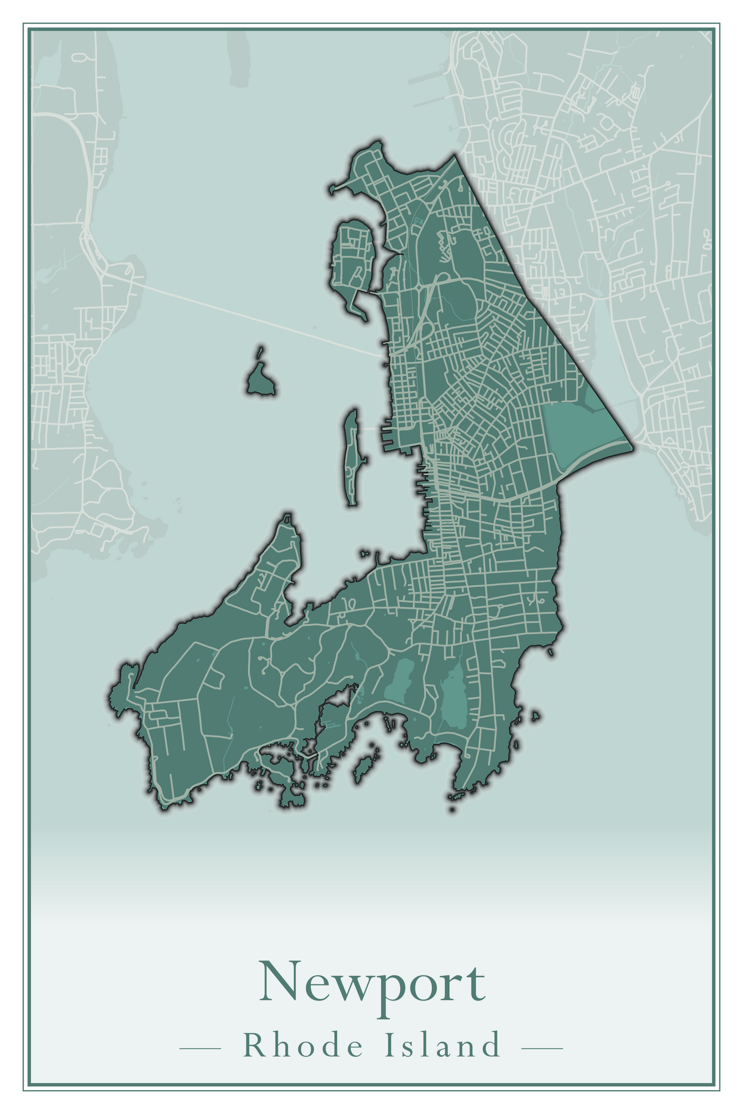 Rhode Island Towns - Street Map (New Shoreham - North Providence)