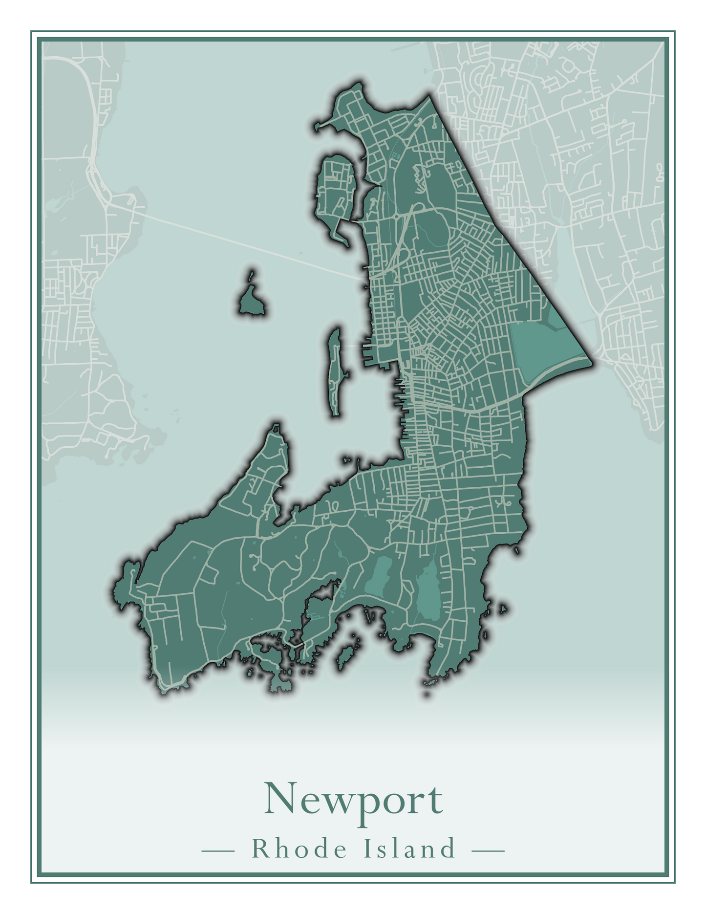 Rhode Island Towns - Street Map (New Shoreham - North Providence)