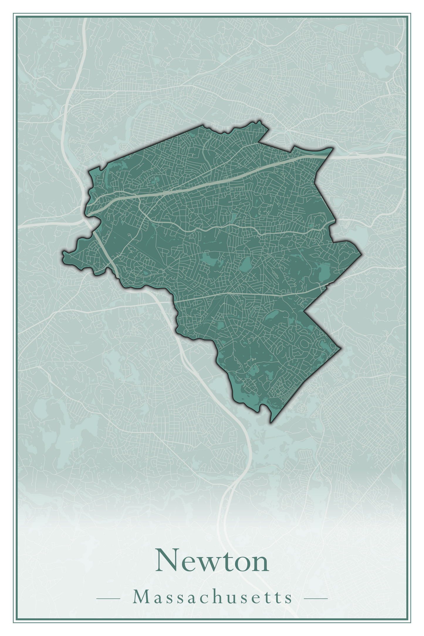 Massachusetts Towns - Street Map (Newbury - Norfolk)