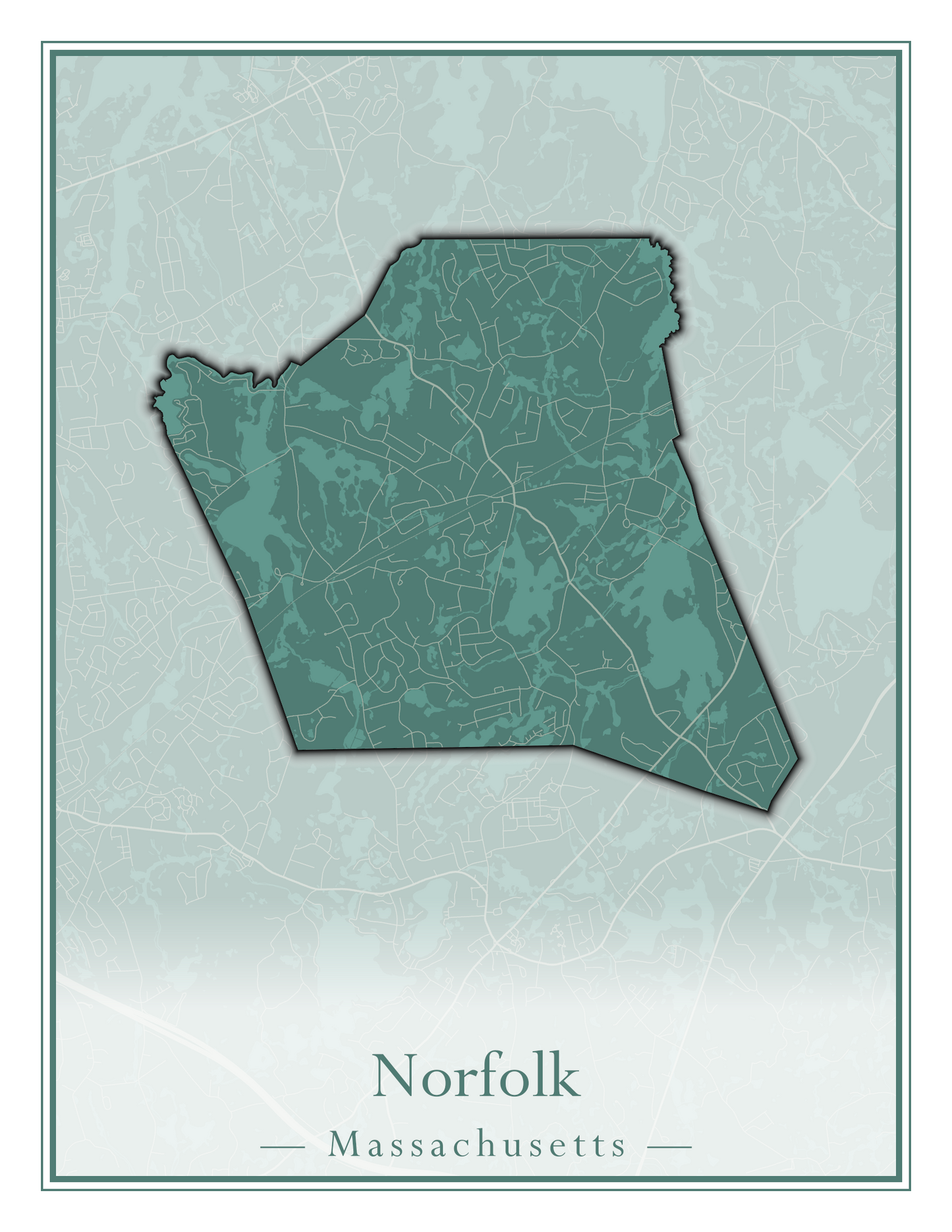 Massachusetts Towns - Street Map (Newbury - Norfolk)