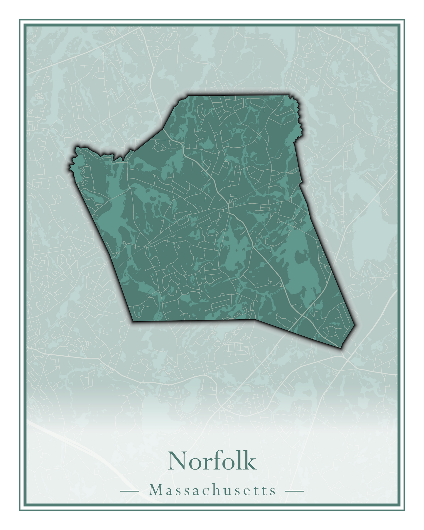 Massachusetts Towns - Street Map (Newbury - Norfolk)