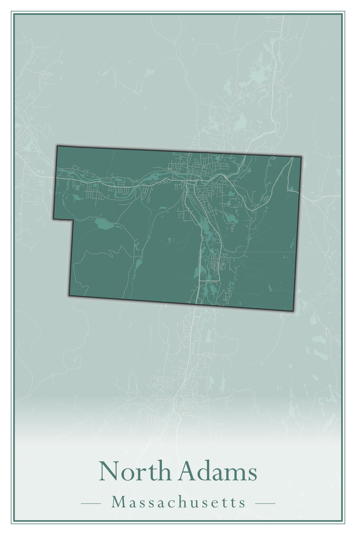 Massachusetts Towns - Street Map (North Adams - North Brookfield)