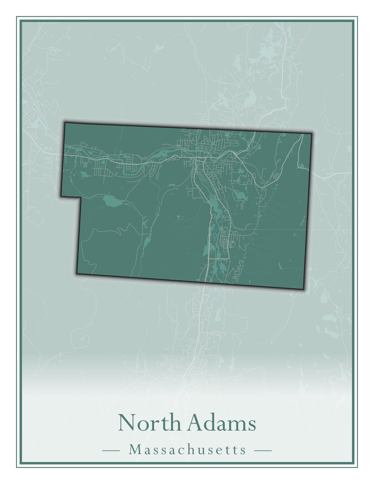 Massachusetts Towns - Street Map (North Adams - North Brookfield)