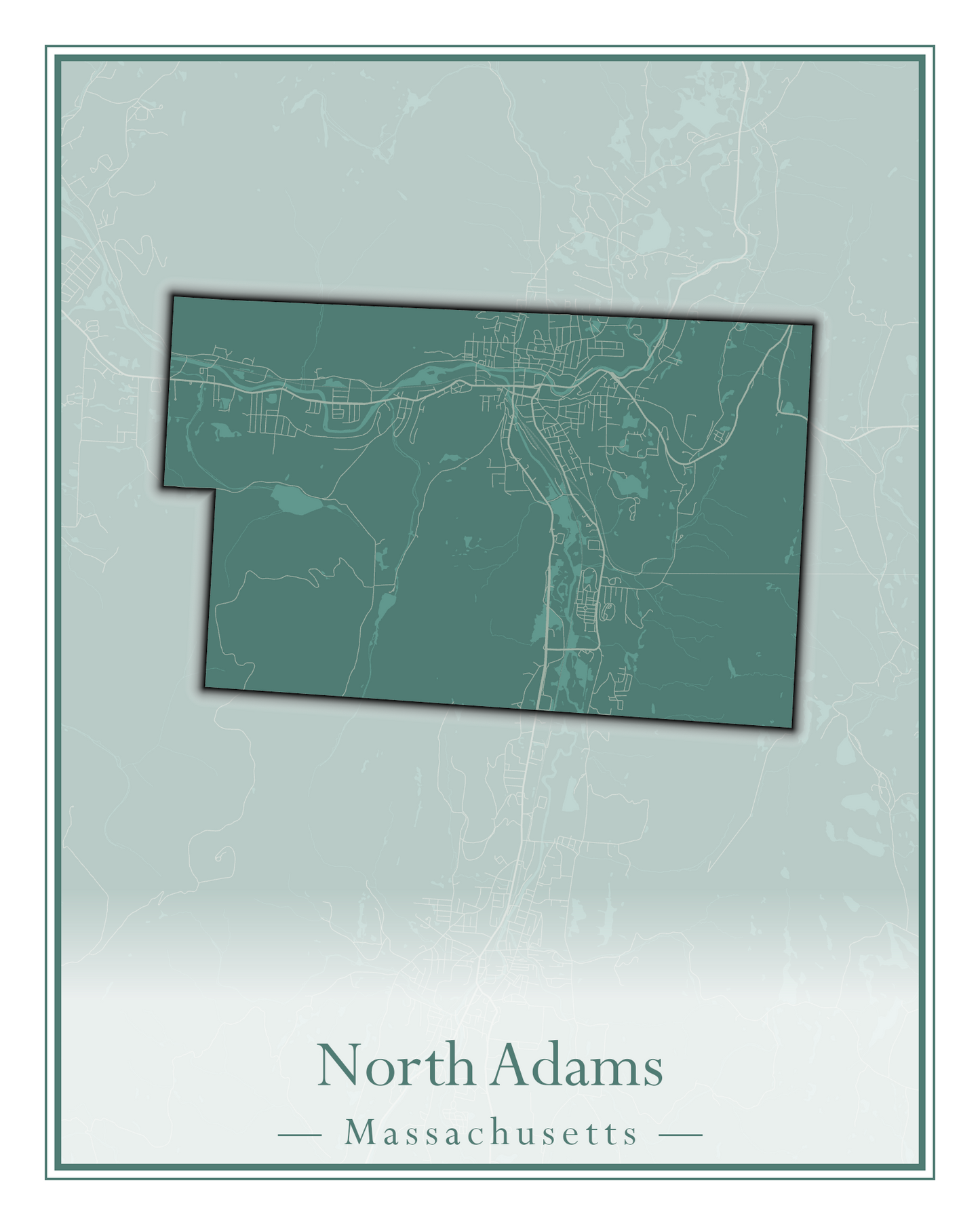 Massachusetts Towns - Street Map (North Adams - North Brookfield)