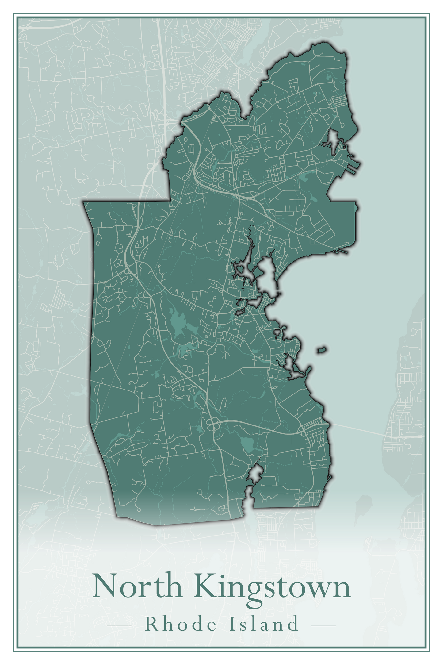 Rhode Island Towns - Street Map (New Shoreham - North Providence)