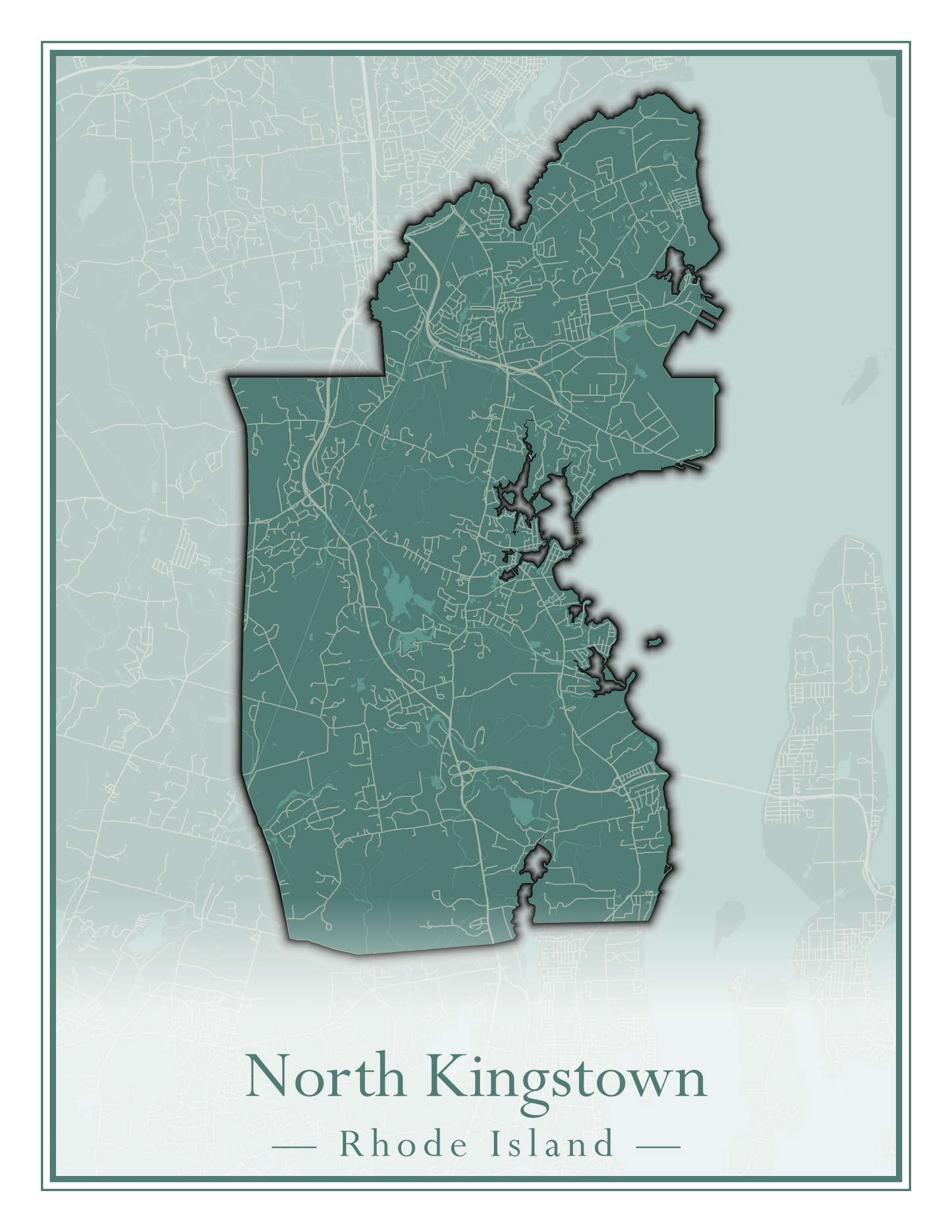 Rhode Island Towns - Street Map (New Shoreham - North Providence)