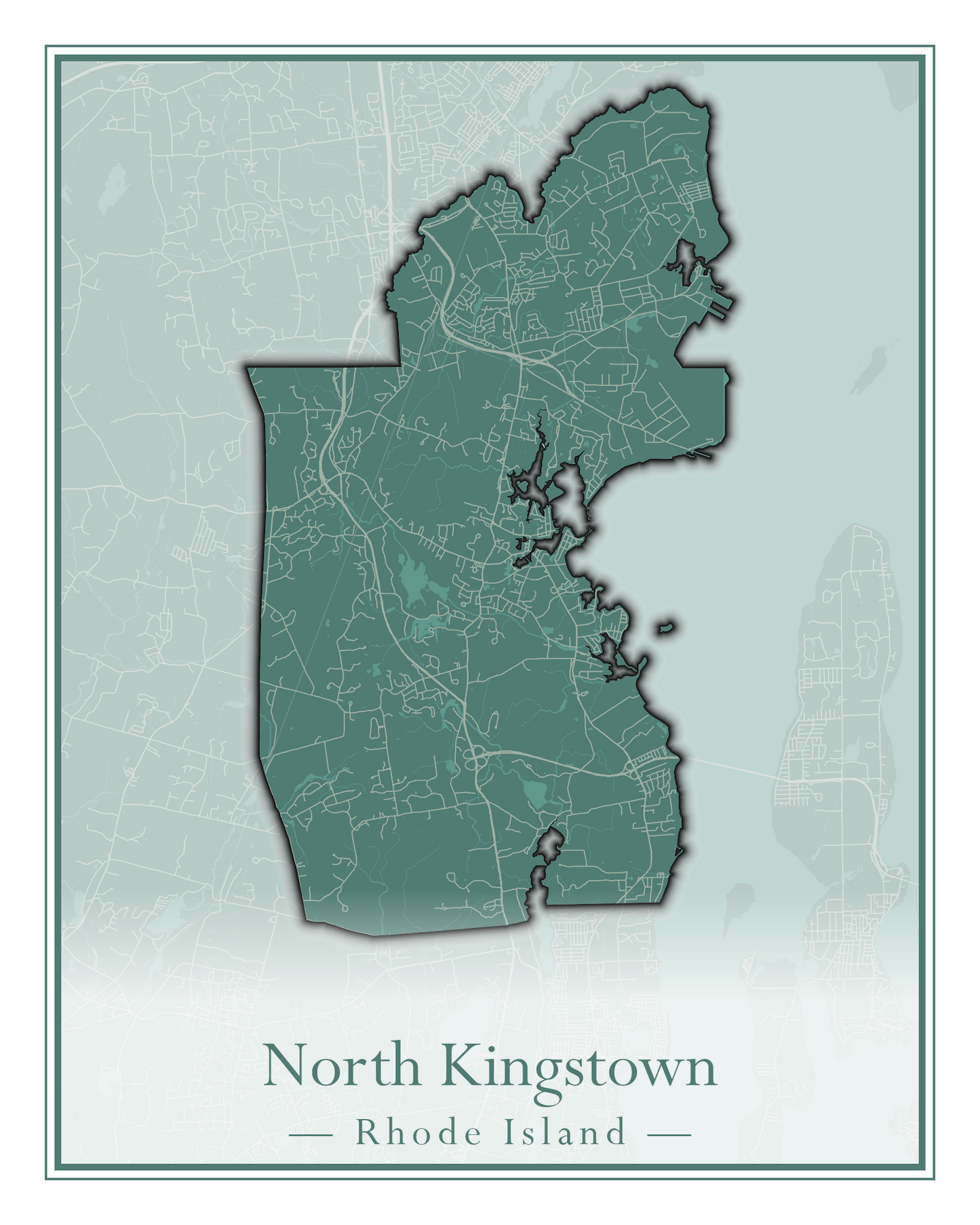 Rhode Island Towns - Street Map (New Shoreham - North Providence)