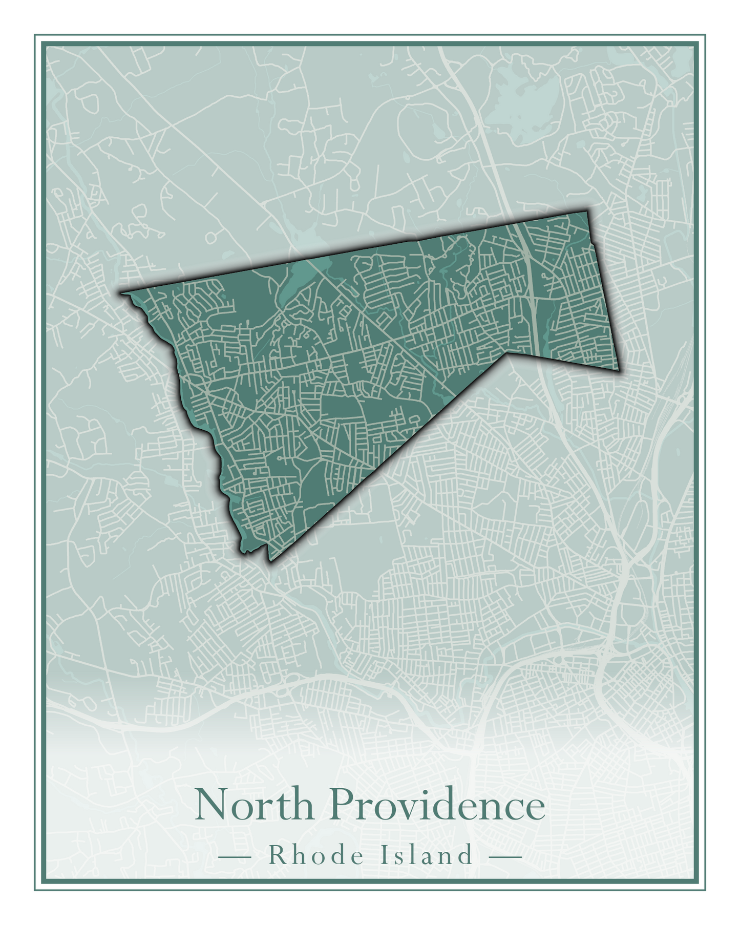 Rhode Island Towns - Street Map (New Shoreham - North Providence)