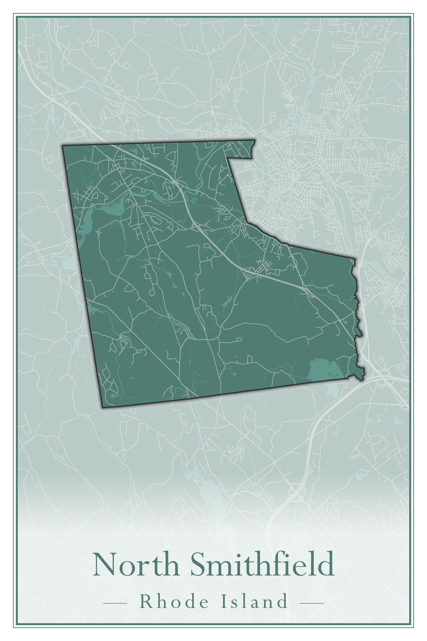 Rhode Island Towns - Street Map (North Smithfield - Providence)