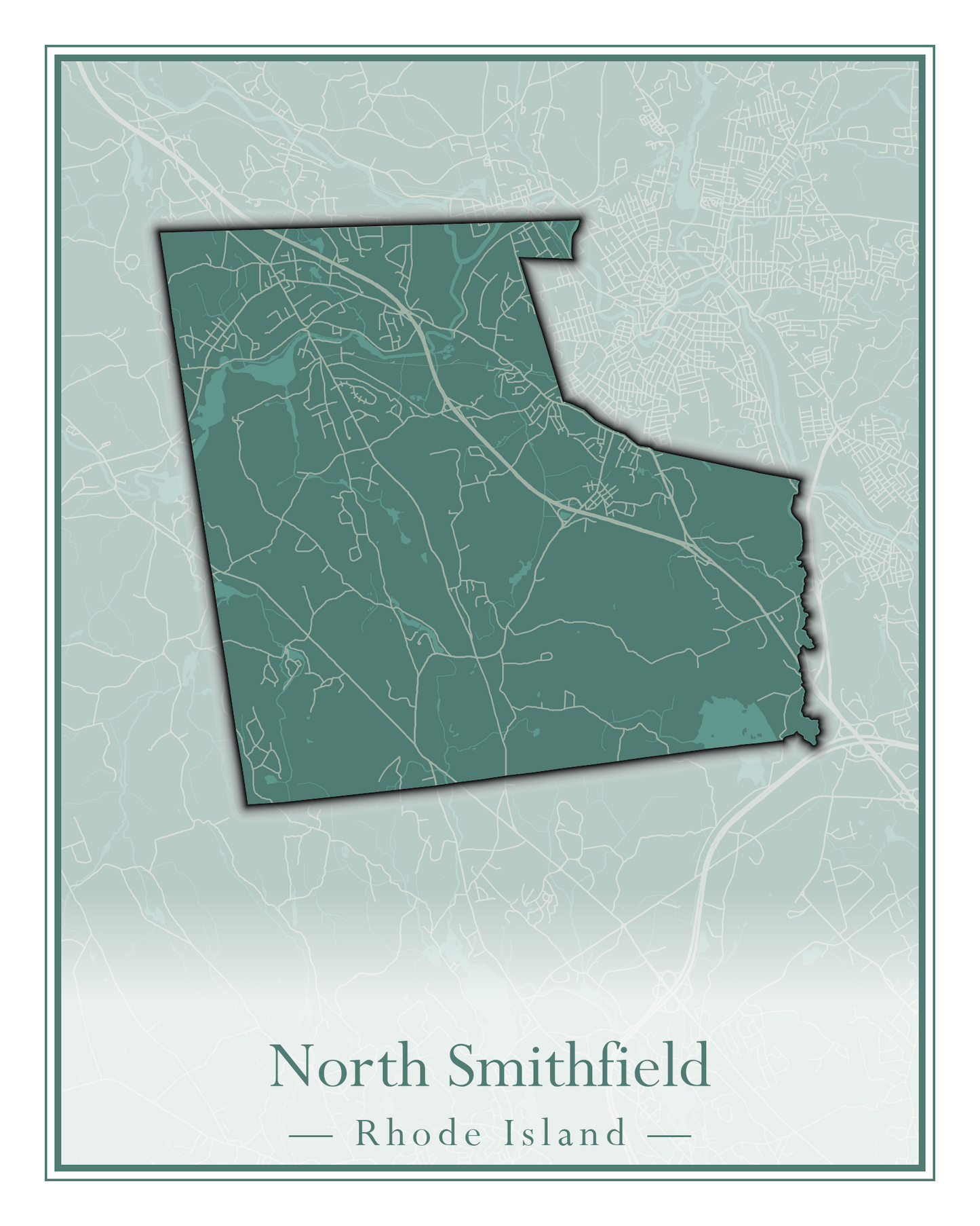 Rhode Island Towns - Street Map (North Smithfield - Providence)