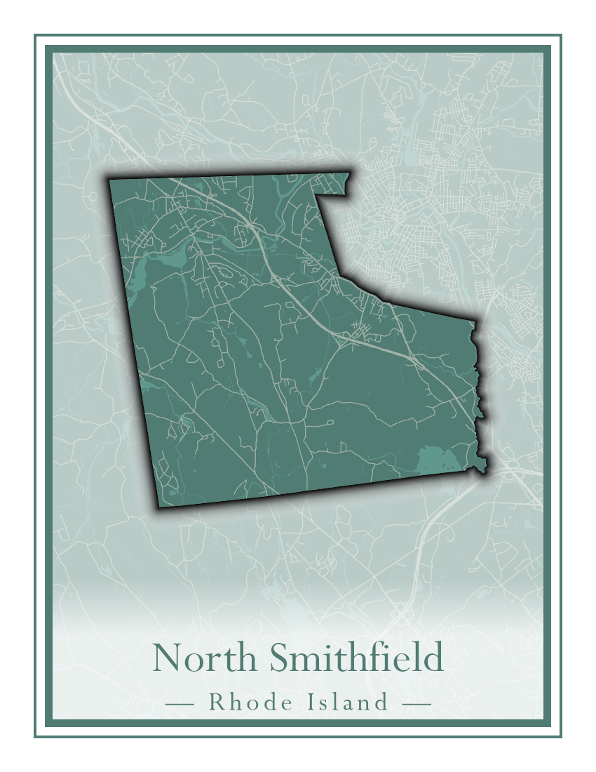 Rhode Island Towns - Street Map (North Smithfield - Providence)