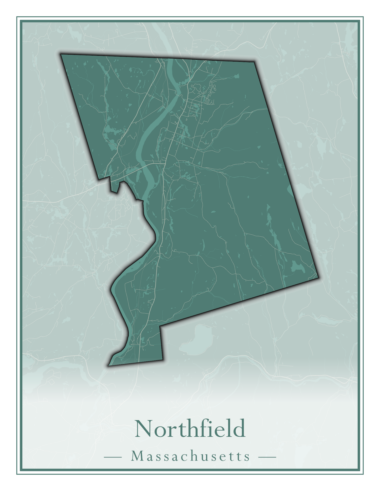 Massachusetts Towns - Street Map (Northfield - Norwood)