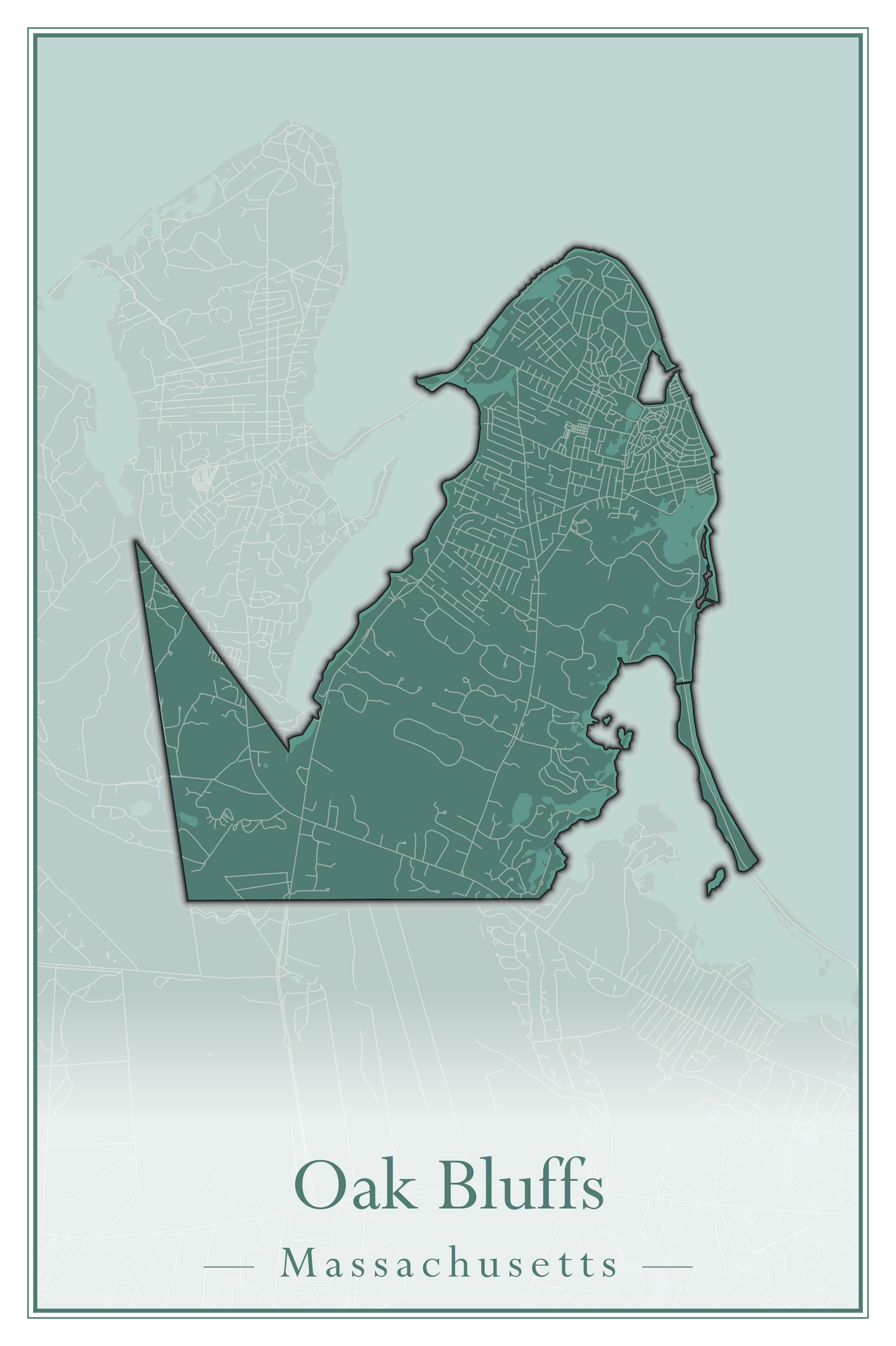 Massachusetts Towns - Street Map (Oak Bluffs - Orleans)