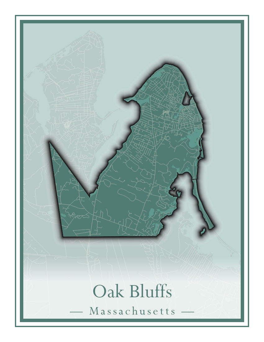 Massachusetts Towns - Street Map (Oak Bluffs - Orleans)