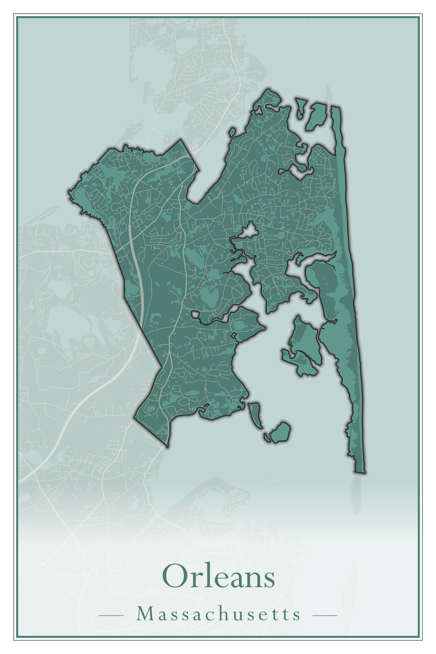 Massachusetts Towns - Street Map (Oak Bluffs - Orleans)