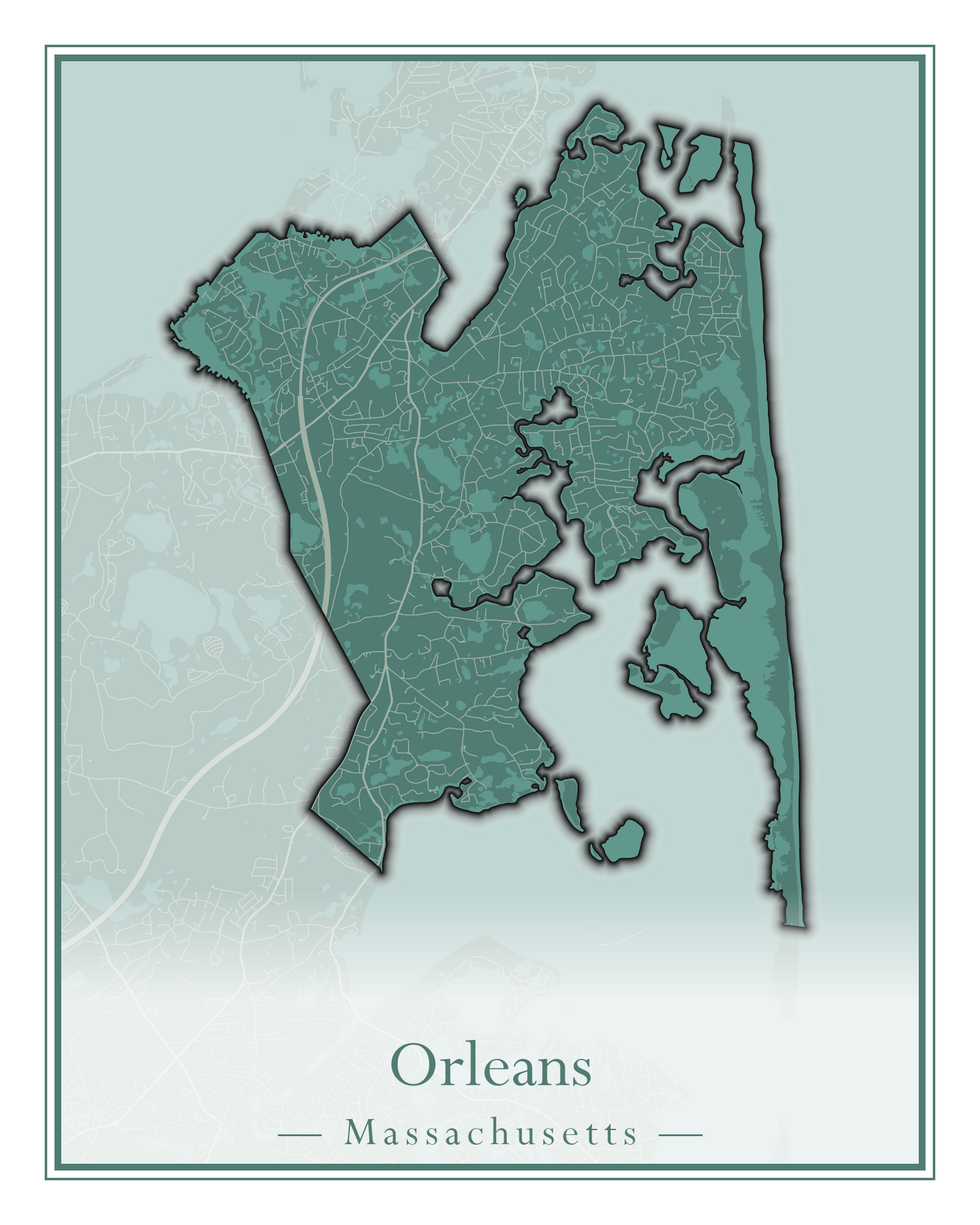 Massachusetts Towns - Street Map (Oak Bluffs - Orleans)