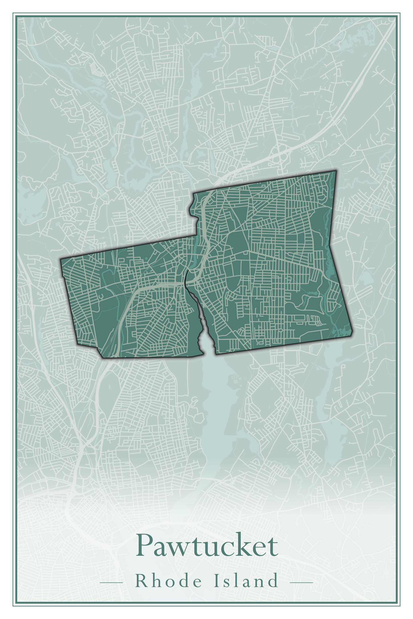 Rhode Island Towns - Street Map (North Smithfield - Providence)