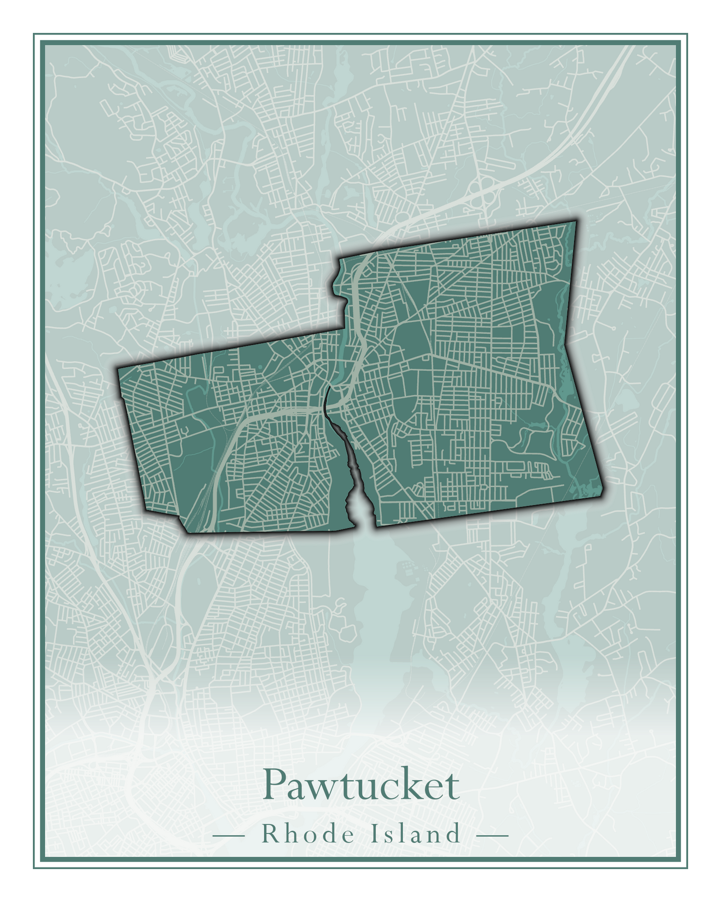 Rhode Island Towns - Street Map (North Smithfield - Providence)