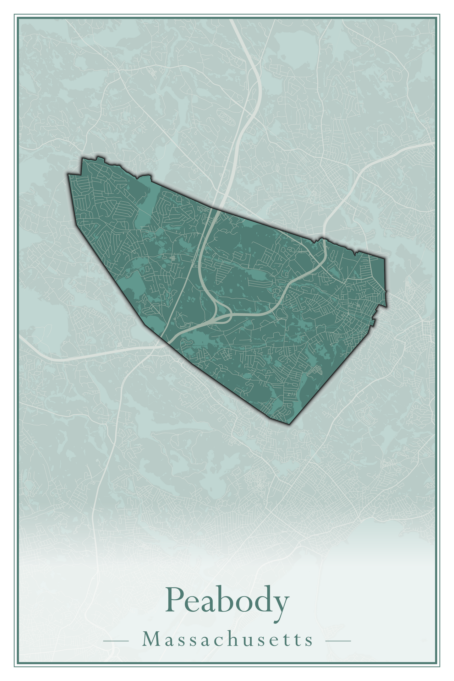 Massachusetts Towns - Street Map (Peabody - Pepperell)