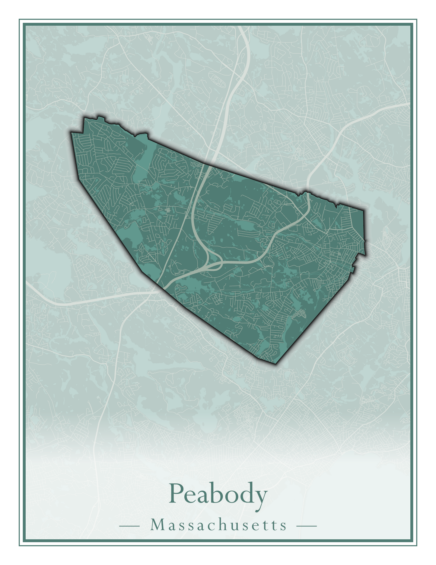 Massachusetts Towns - Street Map (Peabody - Pepperell)