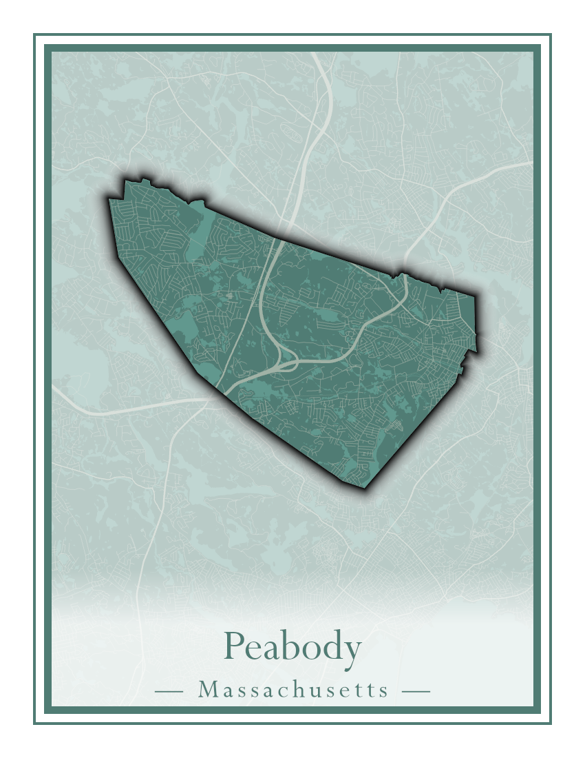 Massachusetts Towns - Street Map (Peabody - Pepperell)