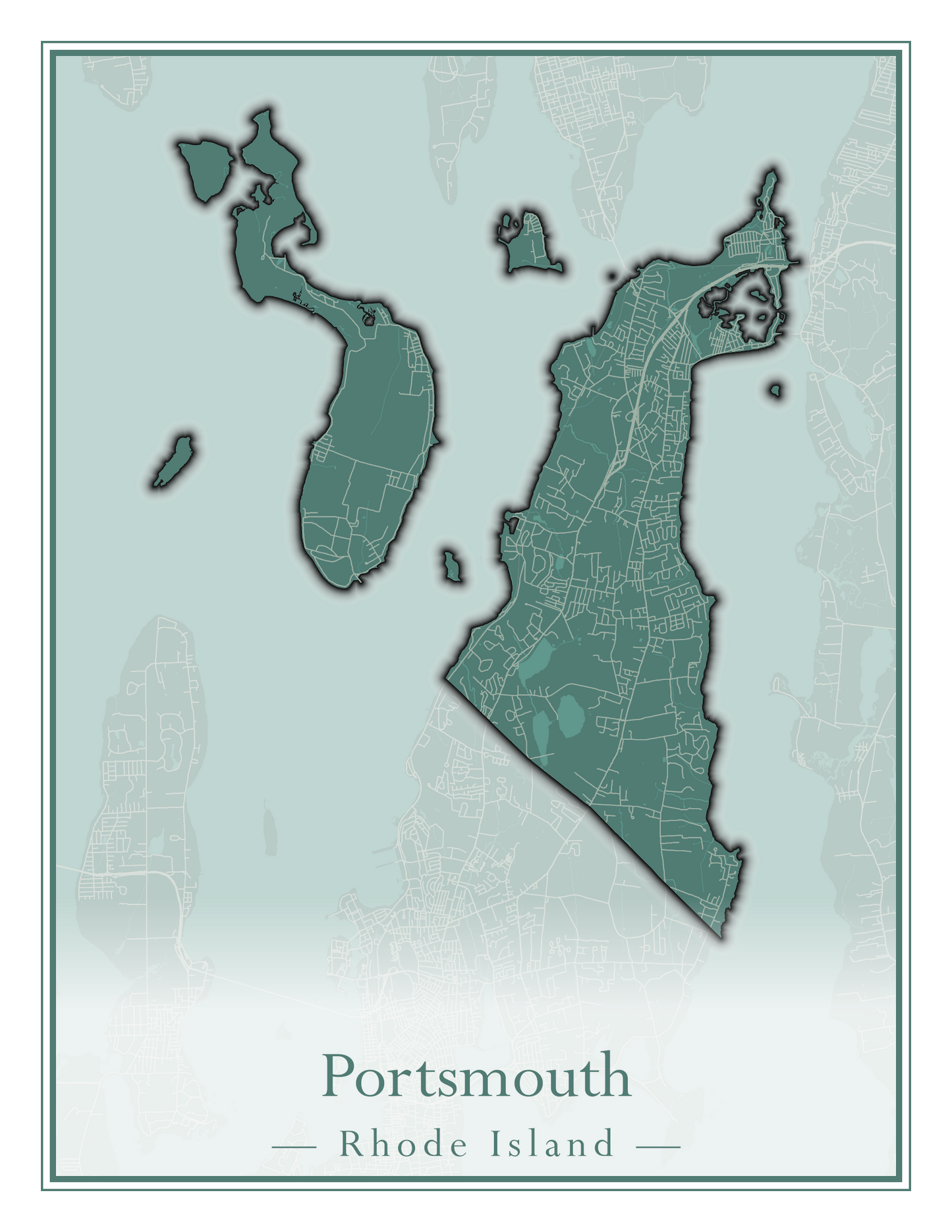 Rhode Island Towns - Street Map (North Smithfield - Providence)