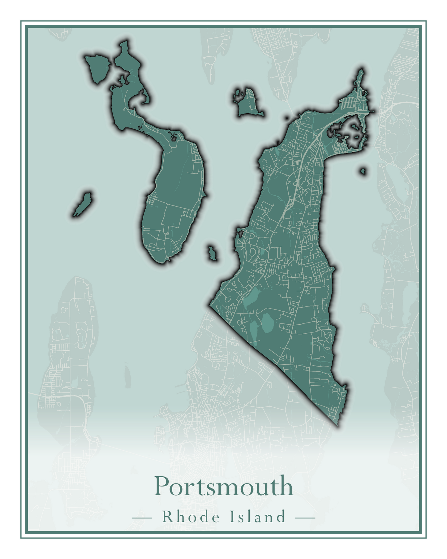 Rhode Island Towns - Street Map (North Smithfield - Providence)