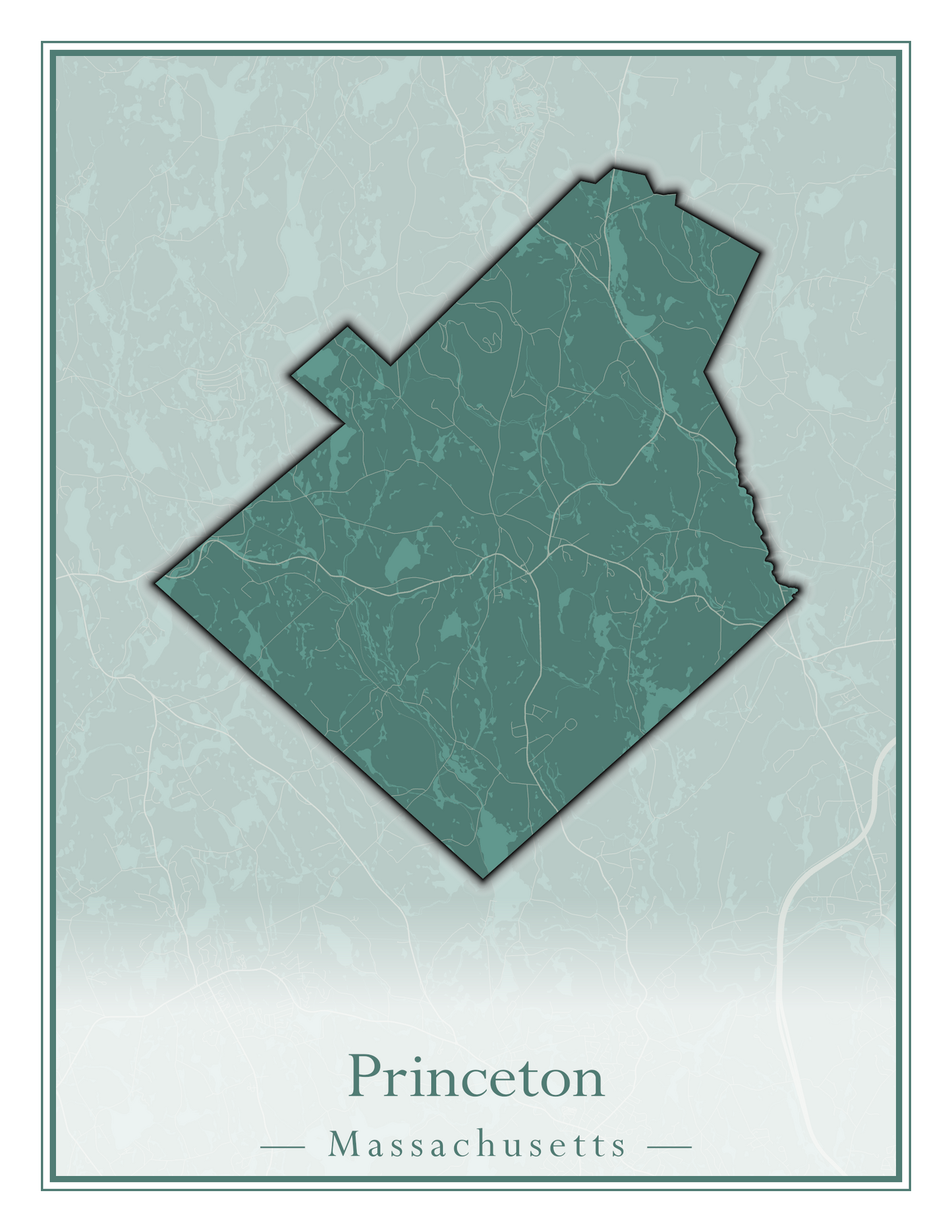 Massachusetts Towns - Street Map (Princeton - Randolph)