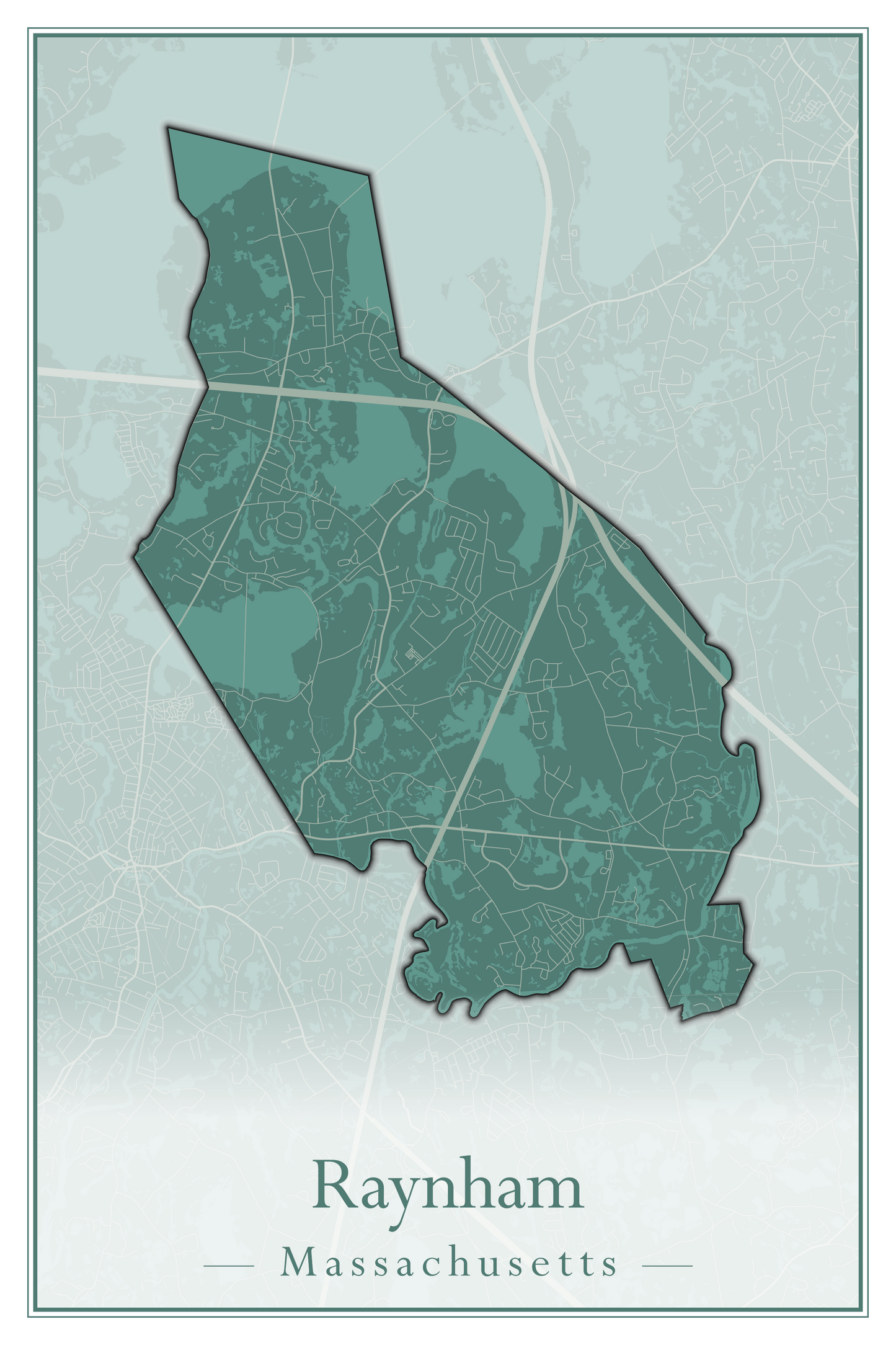 Massachusetts Towns - Street Map (Raynham - Revere)