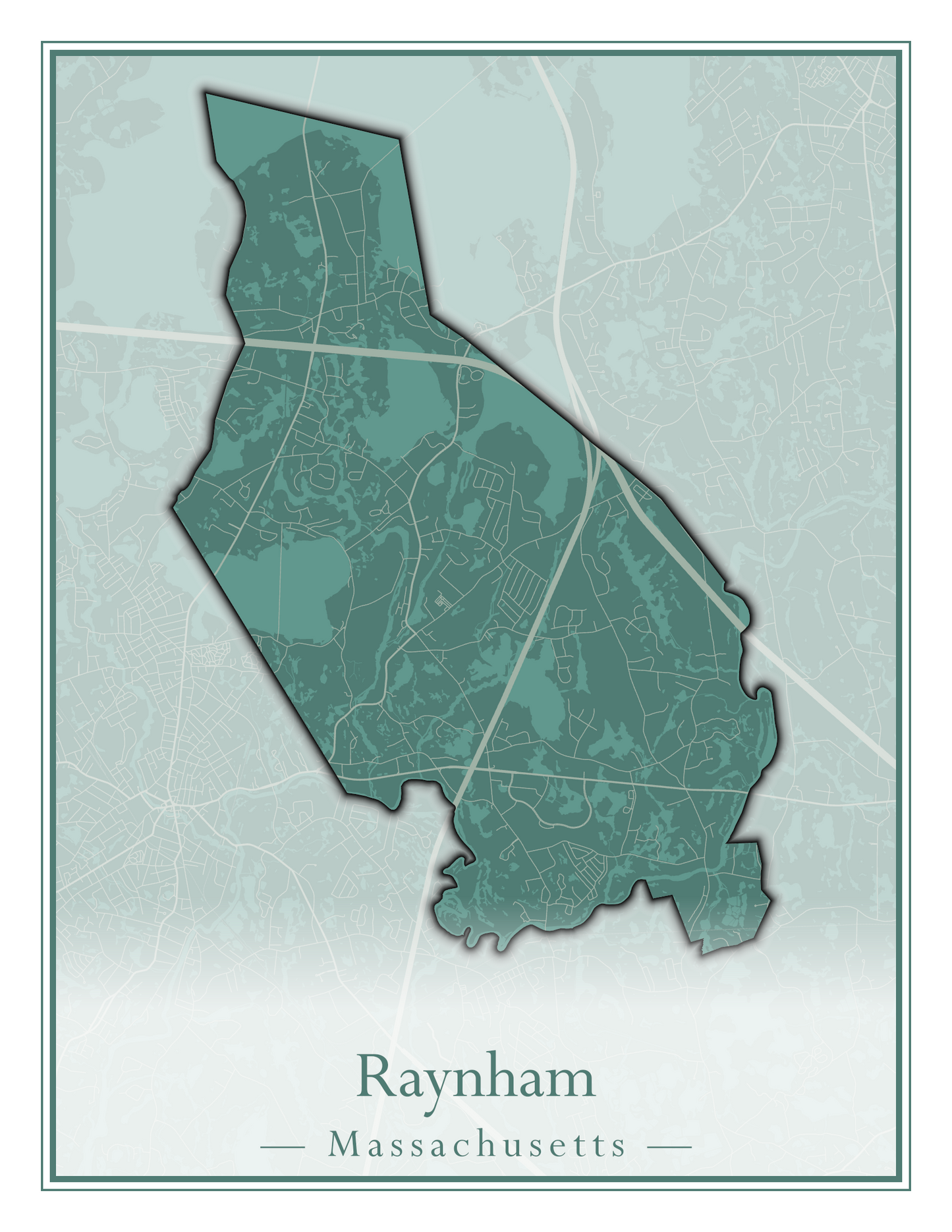 Massachusetts Towns - Street Map (Raynham - Revere)