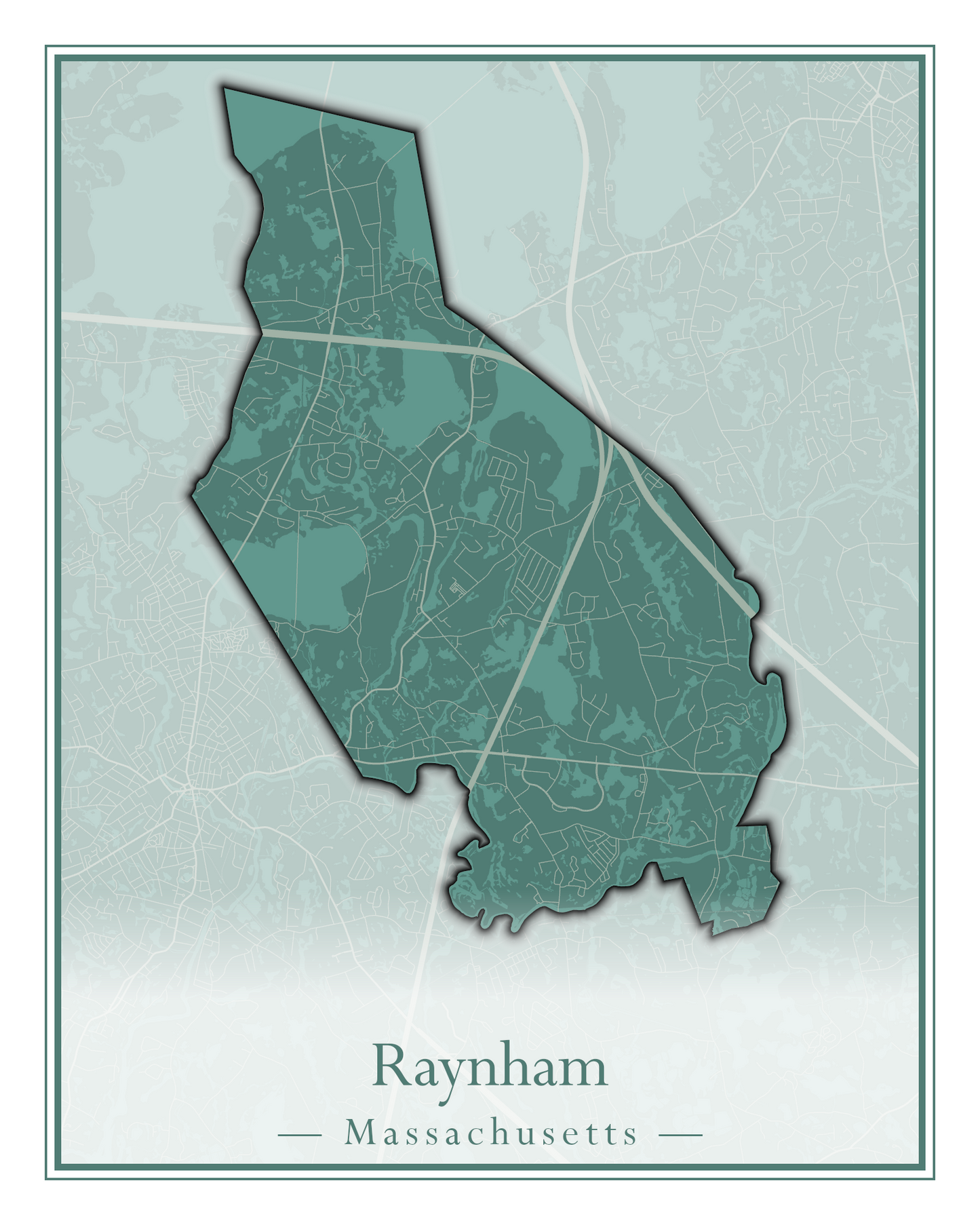 Massachusetts Towns - Street Map (Raynham - Revere)