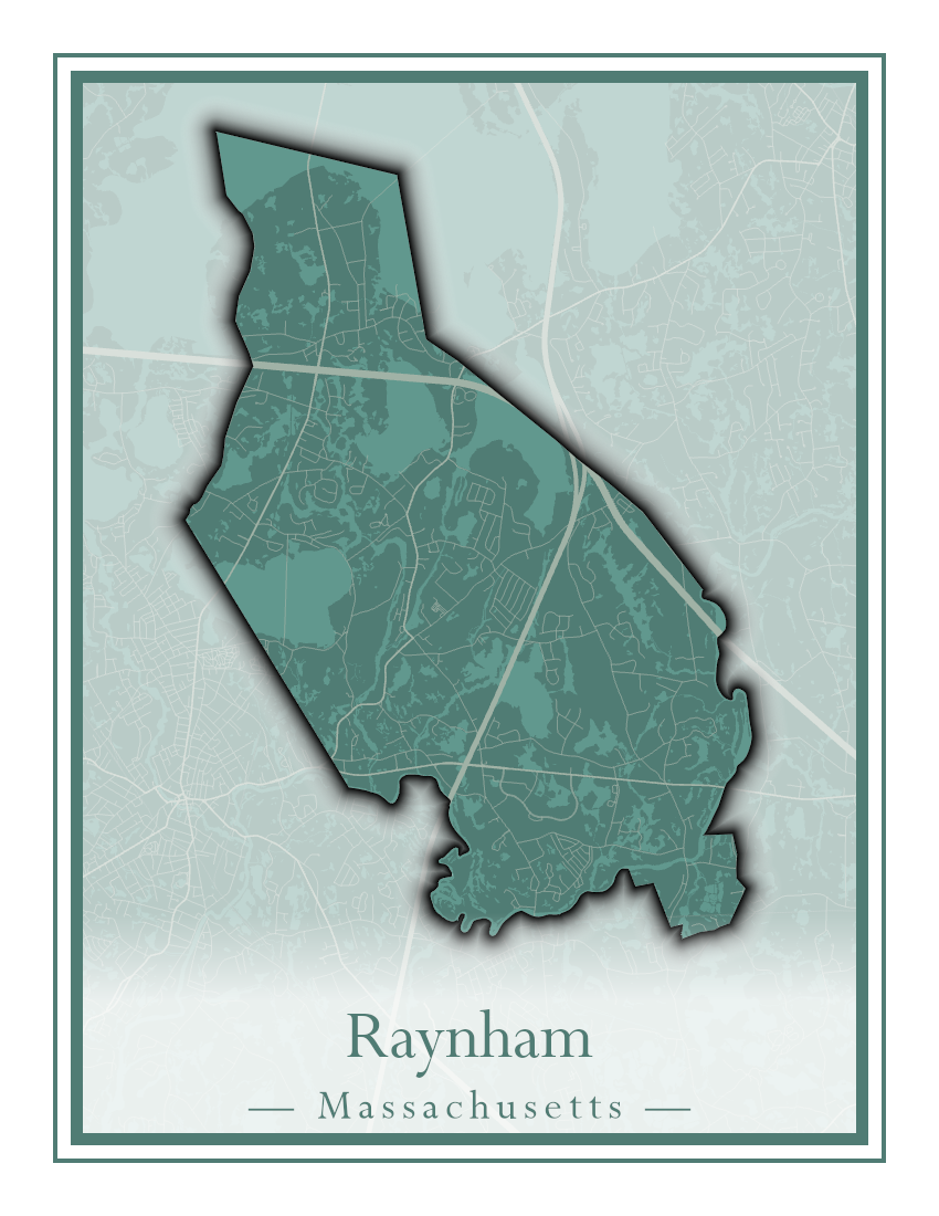 Massachusetts Towns - Street Map (Raynham - Revere)