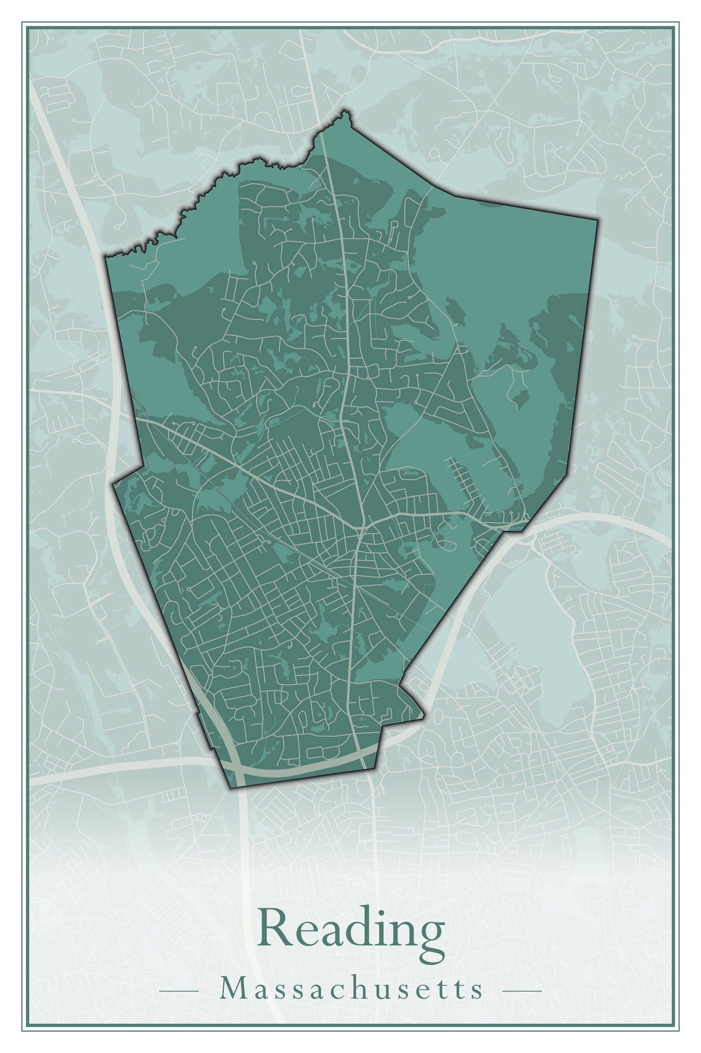 Massachusetts Towns - Street Map (Raynham - Revere)