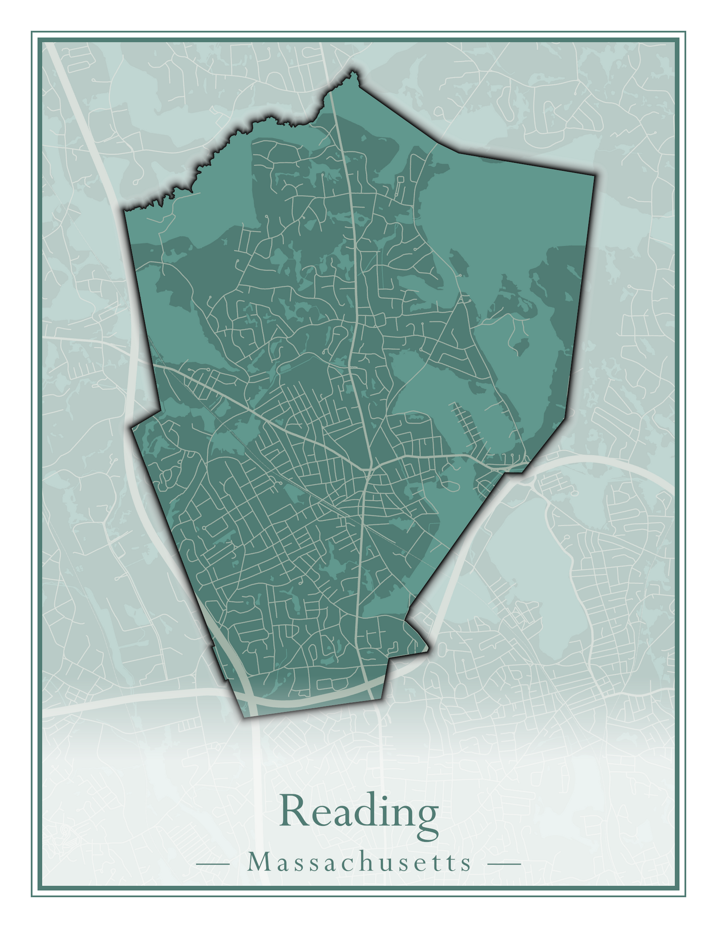 Massachusetts Towns - Street Map (Raynham - Revere)