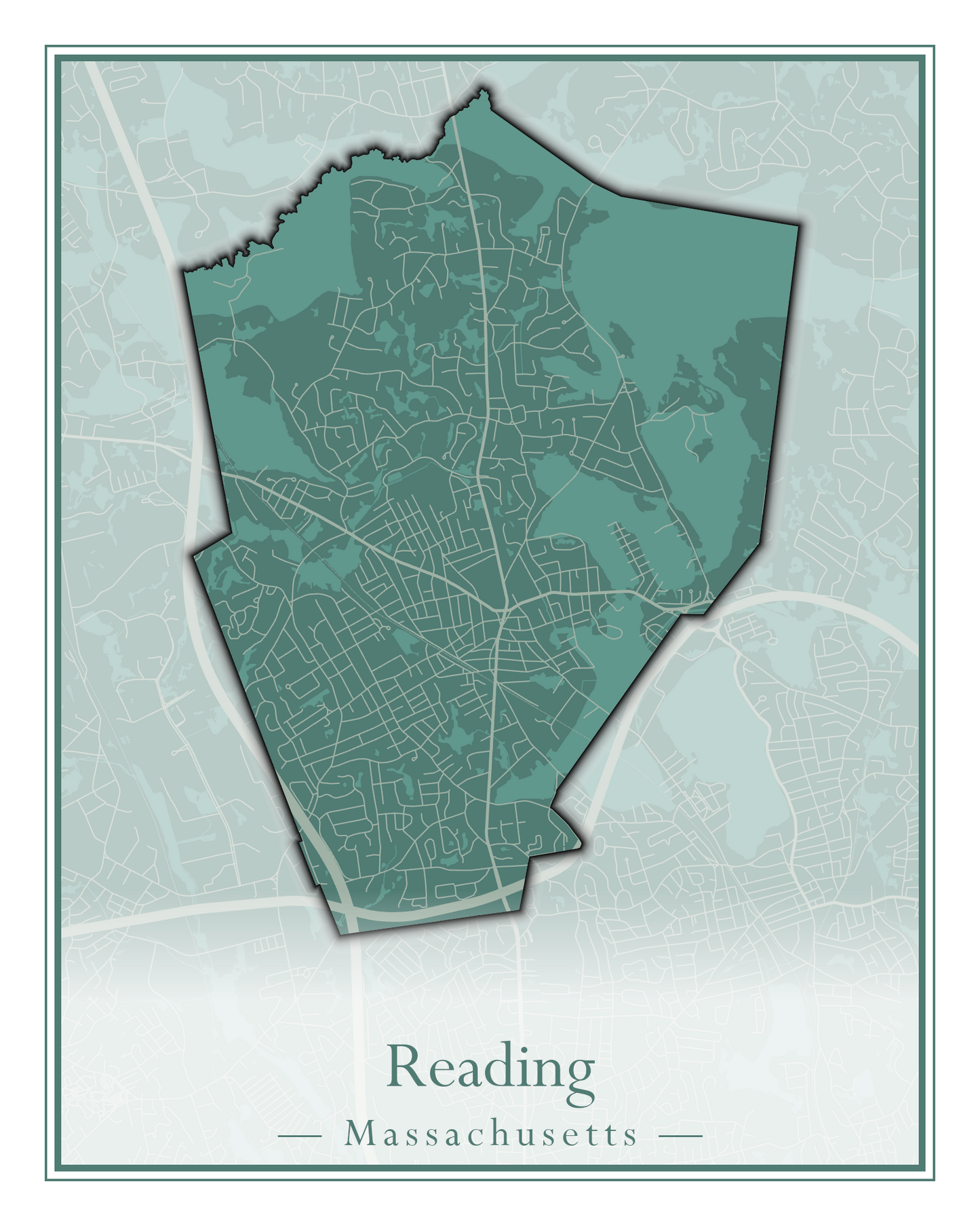 Massachusetts Towns - Street Map (Raynham - Revere)