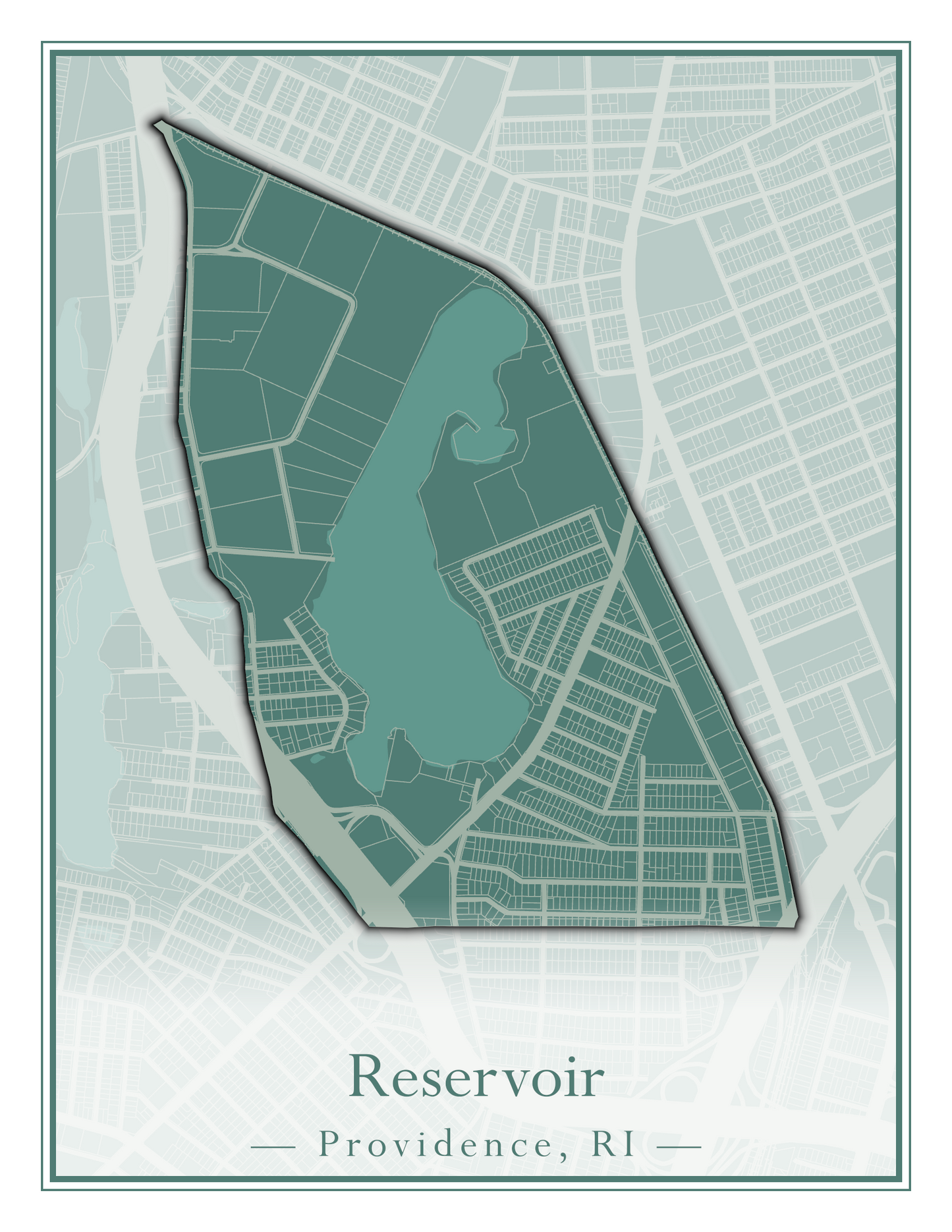 Providence Neighborhoods - Street Map (Mount Hope - Reservoir)